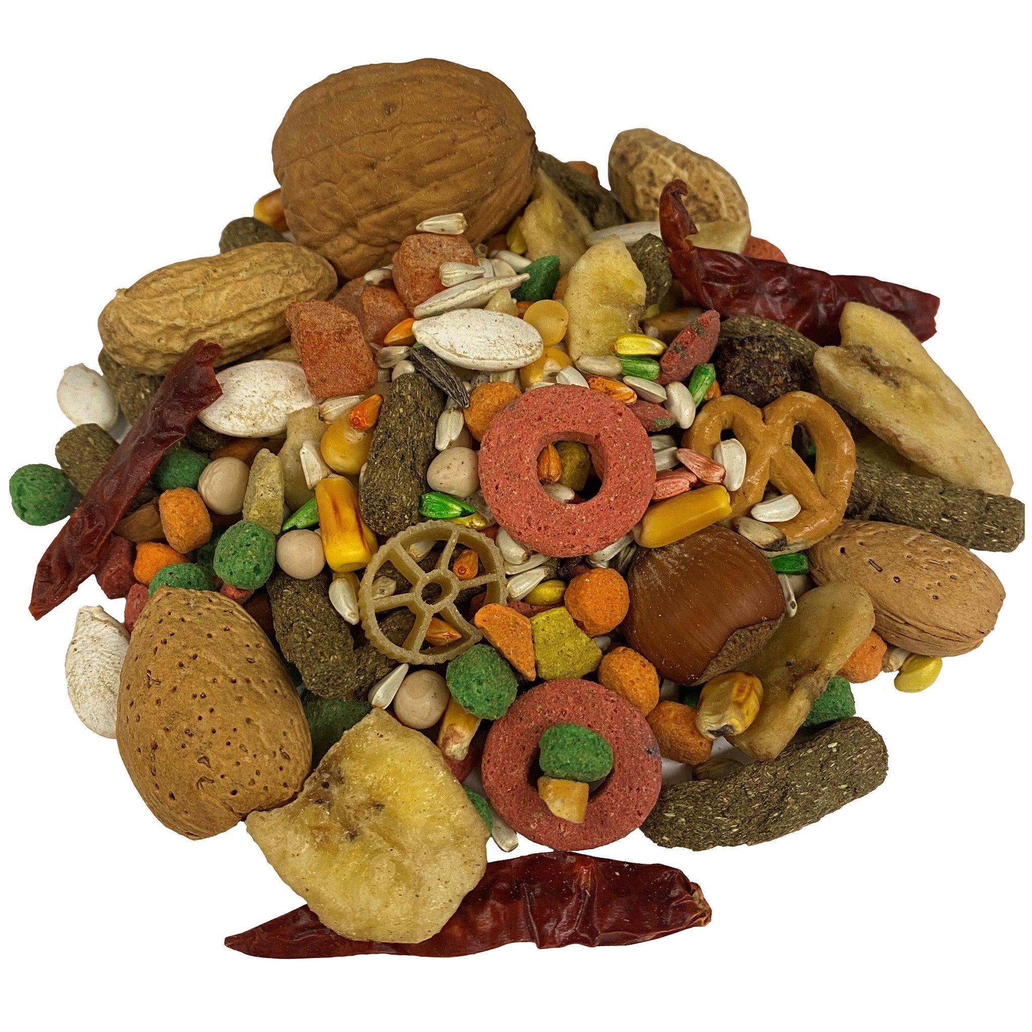 Closeup of the Tropical Carnival Gourmet Large Hookbill Food blend