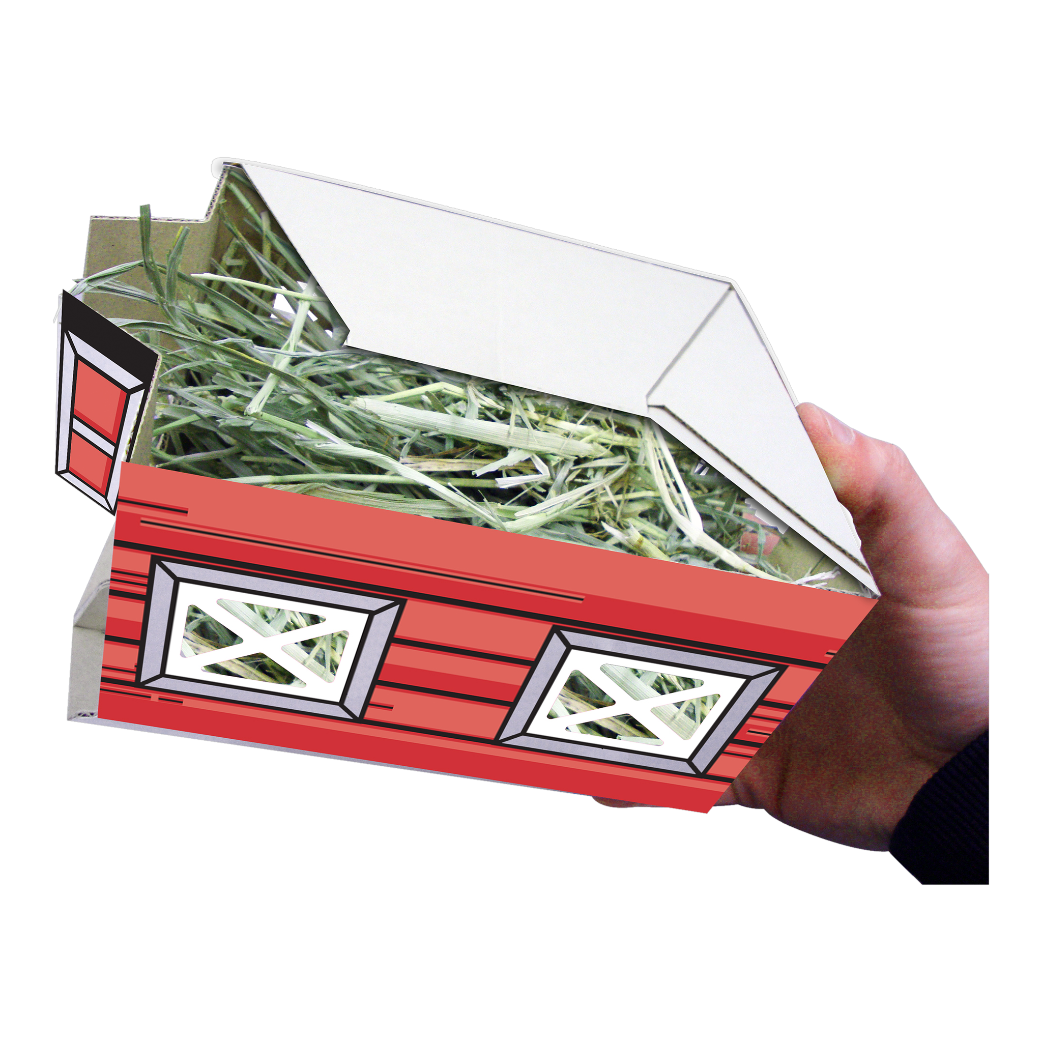 Tropical Carnival Play Barn with Hay package, lay-flat view