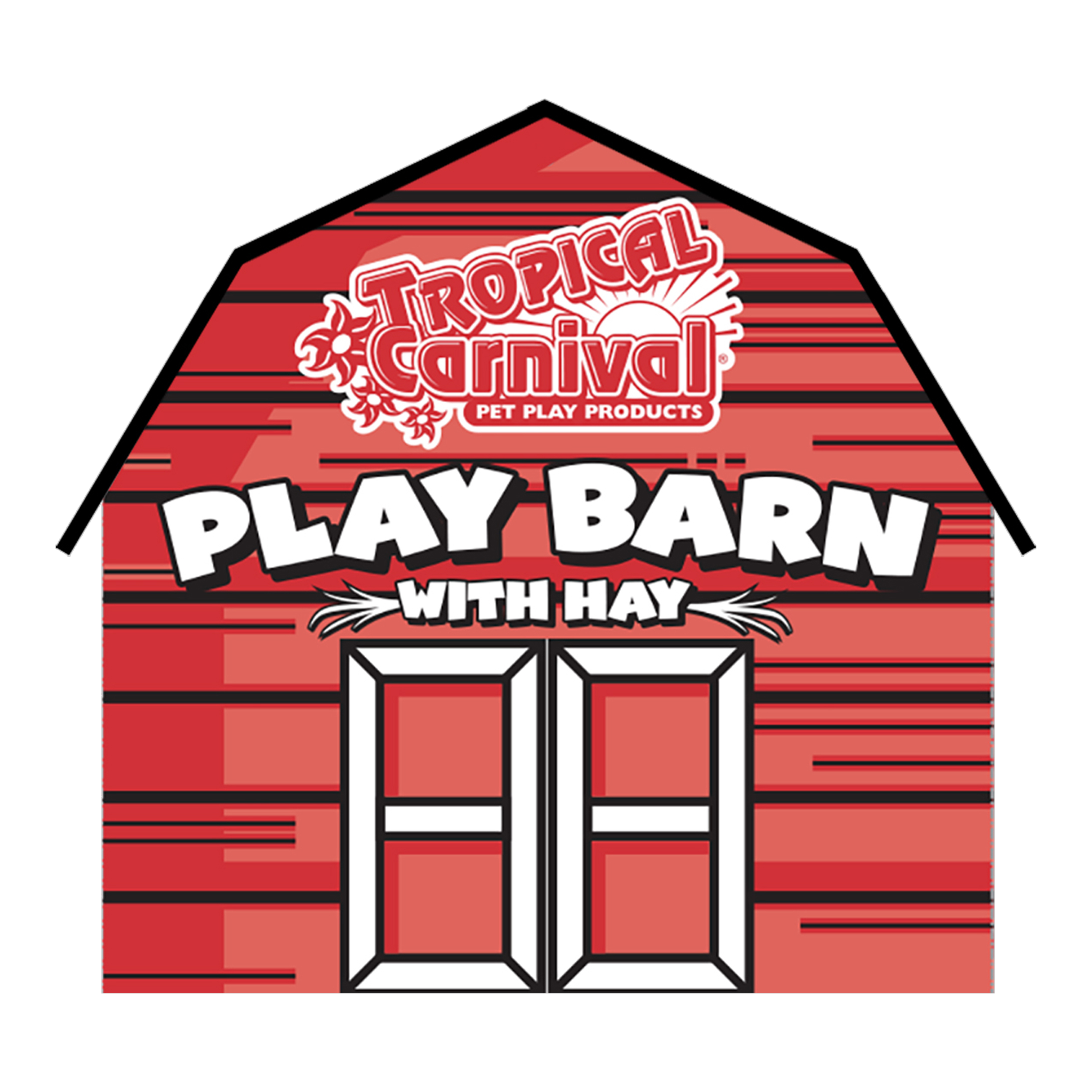 Tropical Carnival Play Barn with Hay, front of packaging