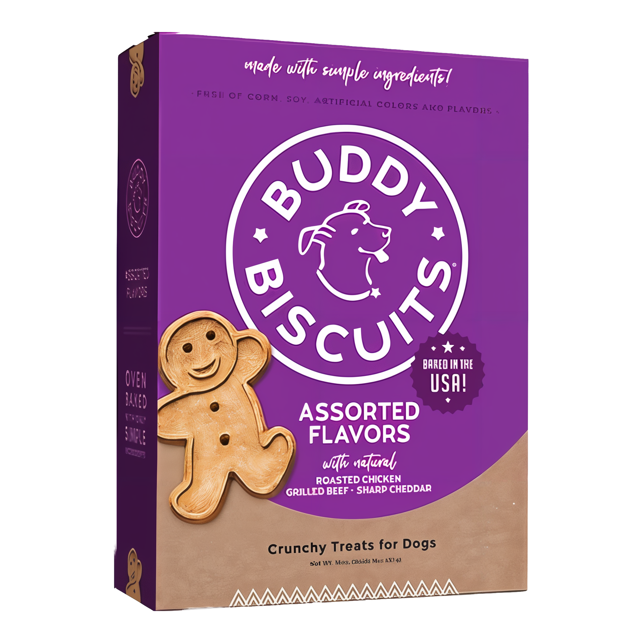 Buddy Biscuits Crunchy Assorted Flavors with Beef, Chicken and Cheese Biscuit Dog Treats