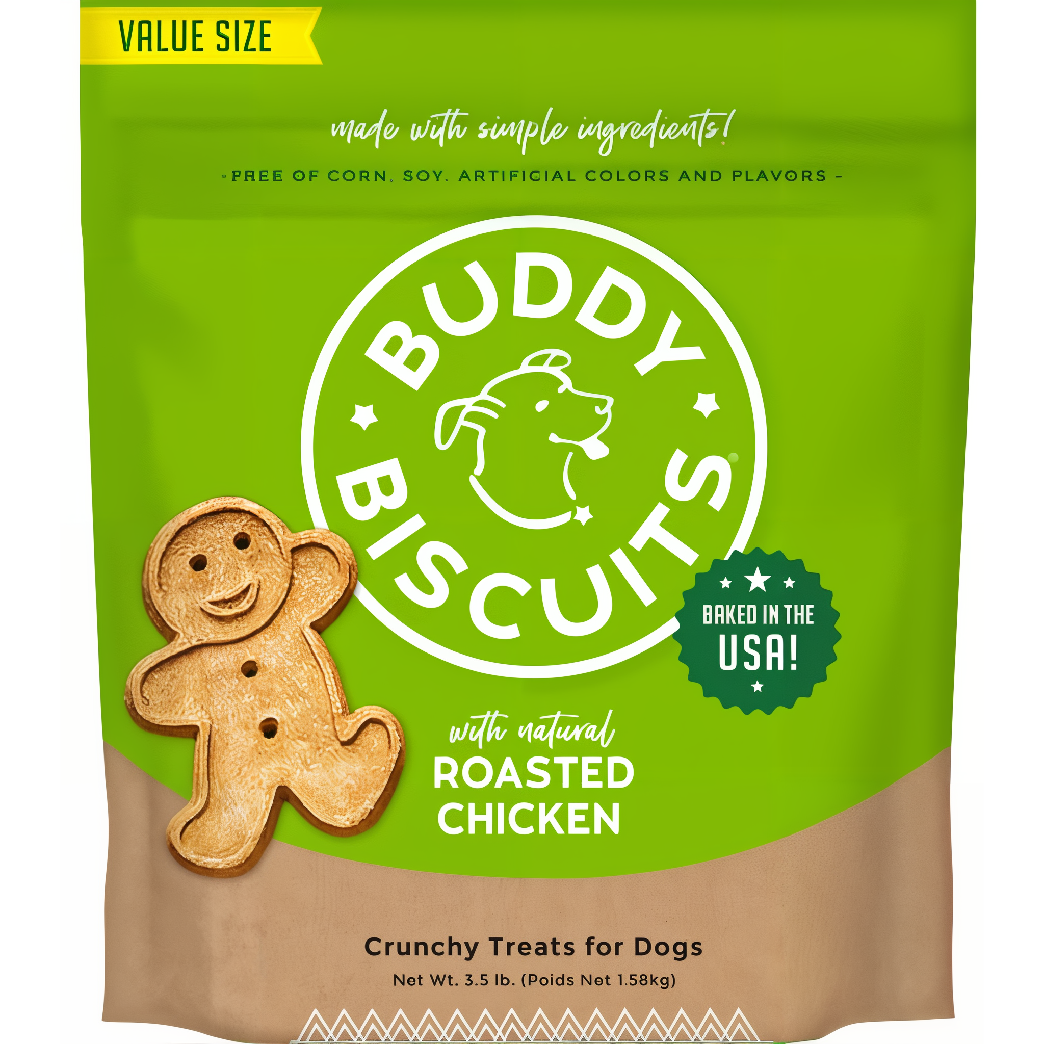 Buddy Biscuits Oven Baked Treats with Roasted Chicken Dry Dog Treats