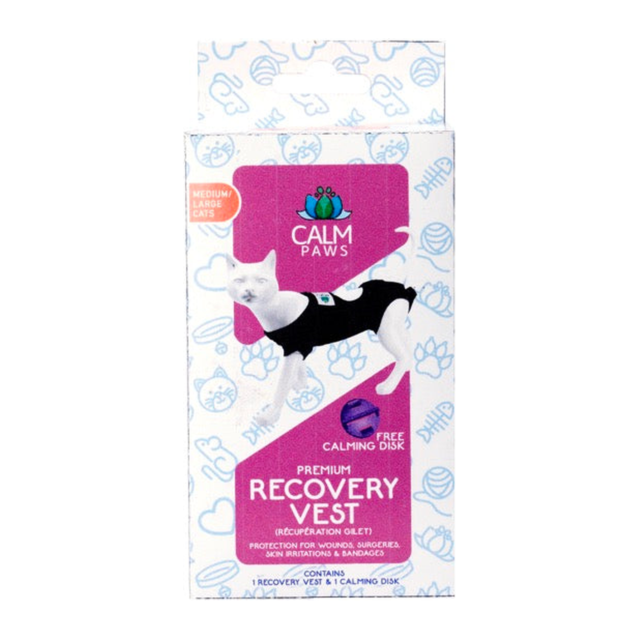 Calm Paws Premium Recovery Vest for Cats Medium/Large