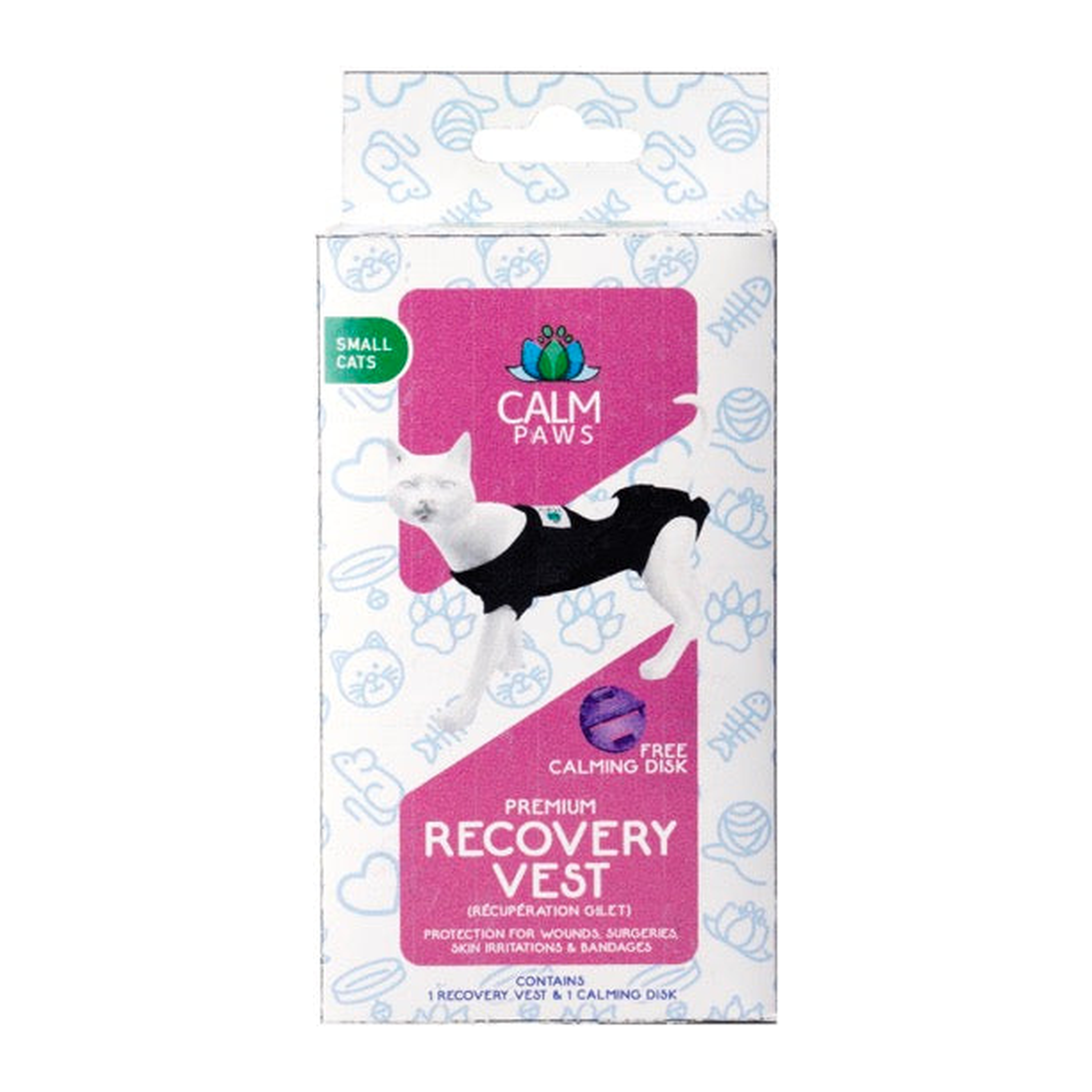Calm Paws Premium Recovery Vest for Cats Small