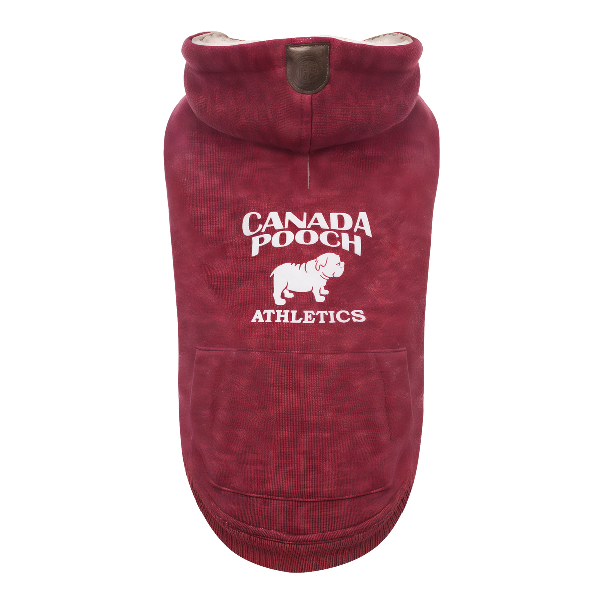 Canada Pooch Cozy Caribou Hoodie Maroon -- product image