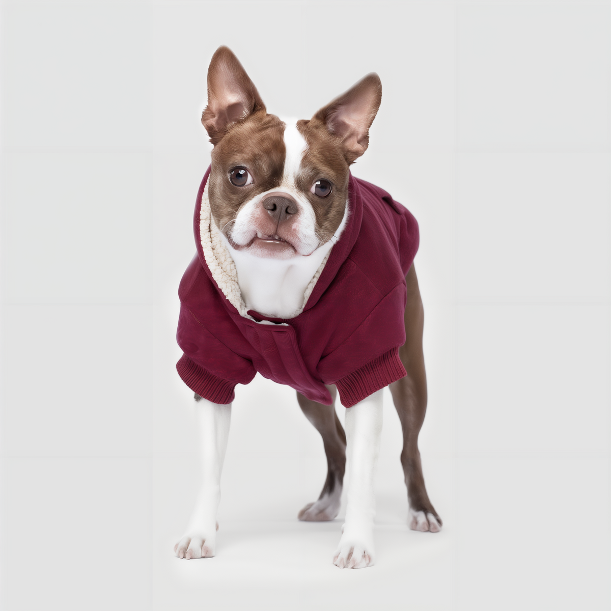Canada Pooch Cozy Caribou Hoodie Maroon -- lifestyle