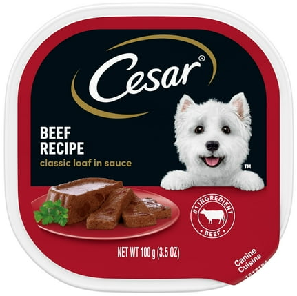 Cesar Classic Loaf in Sauce Beef and Gravy Flavor Small Breed Wet Dog Food
