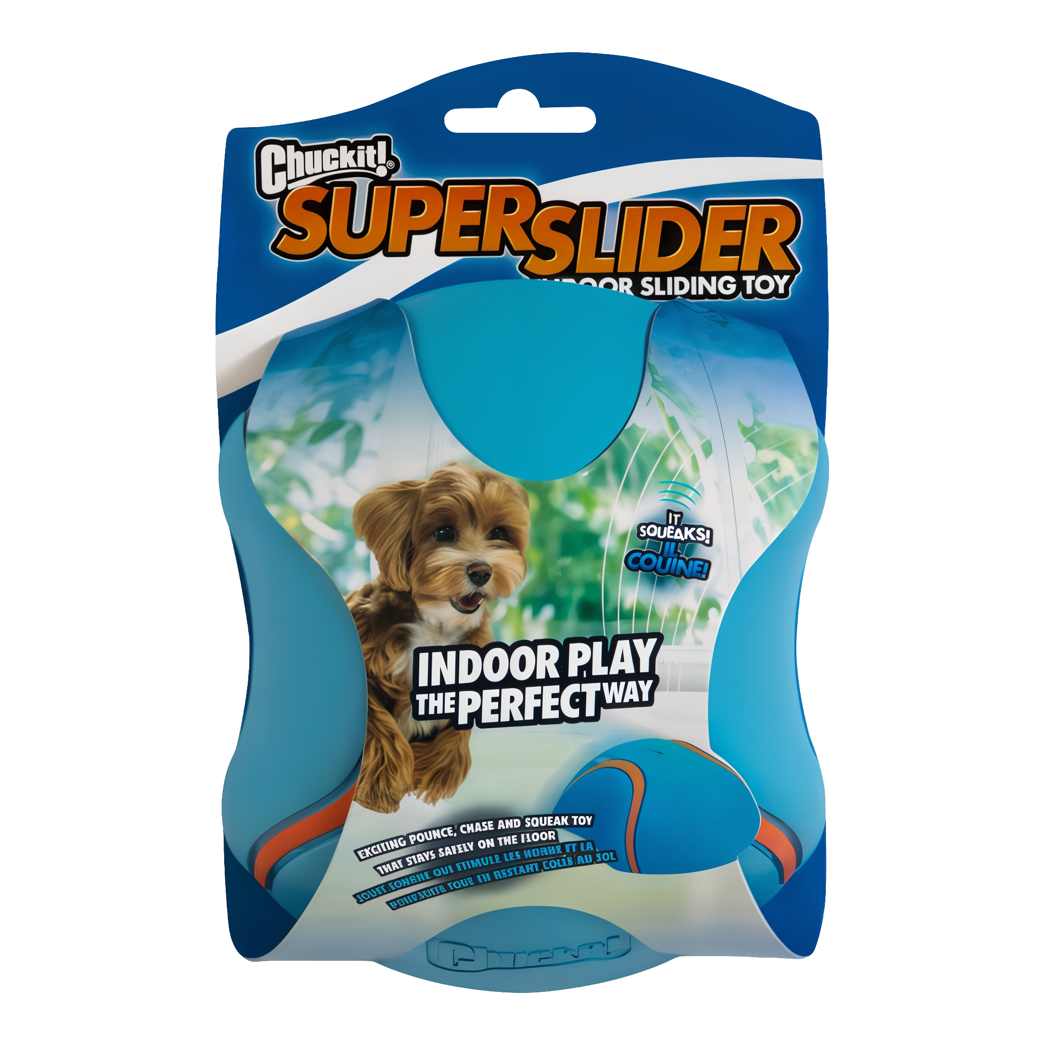 Chuckit! Indoor Super Slider Self Fetch Rubber Squeaker Dog Toy