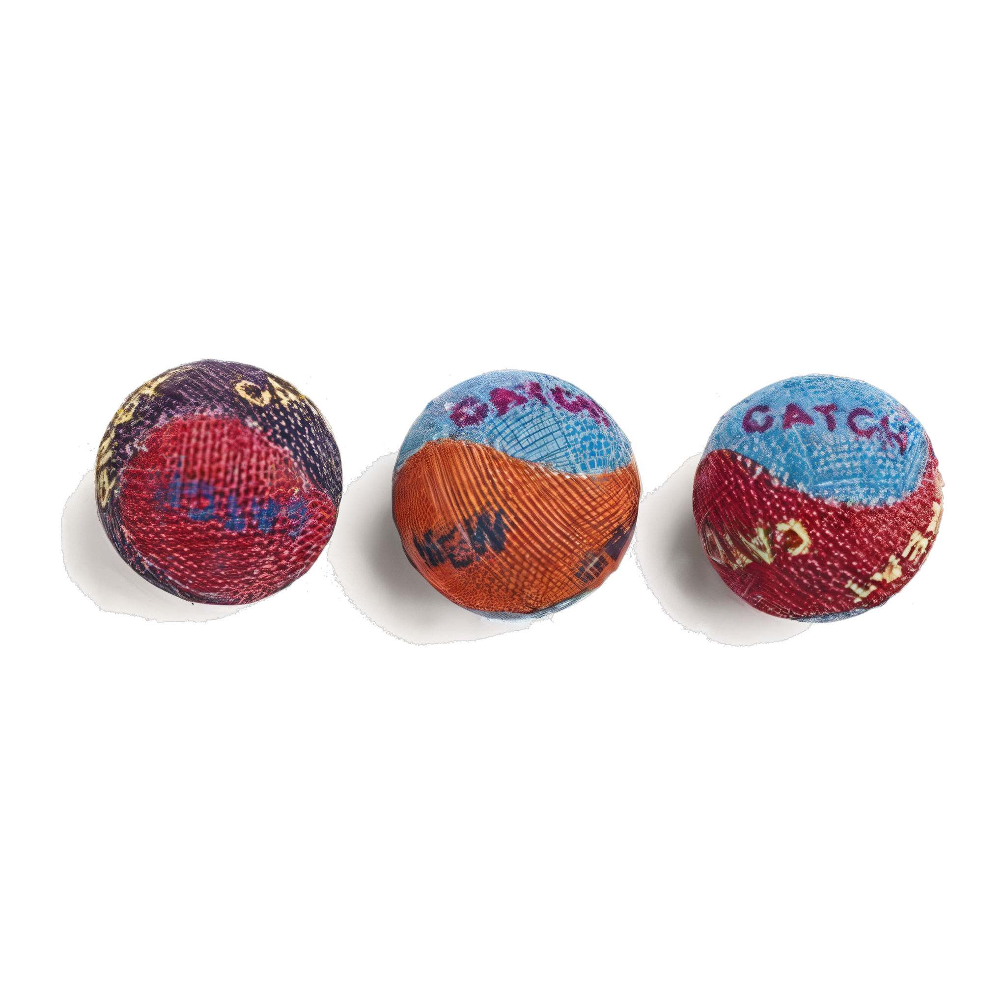 Colored burlap balls cat toy assorted colors