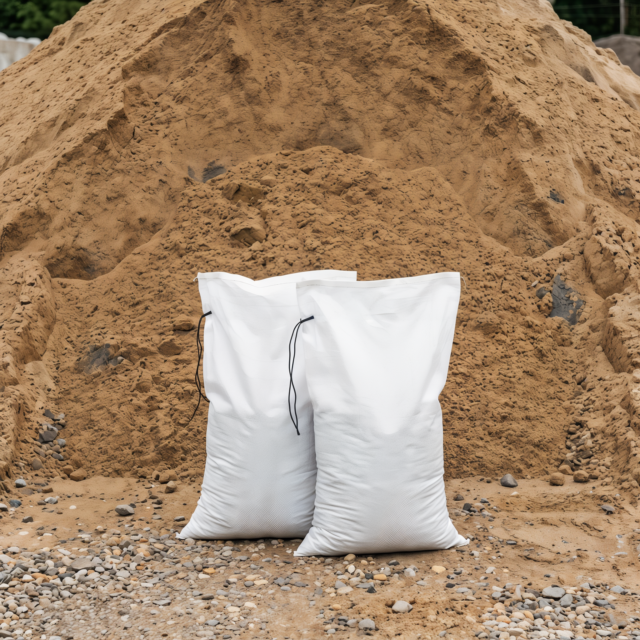 Concrete sand, construction-grade for concrete mixing and paver bedding.