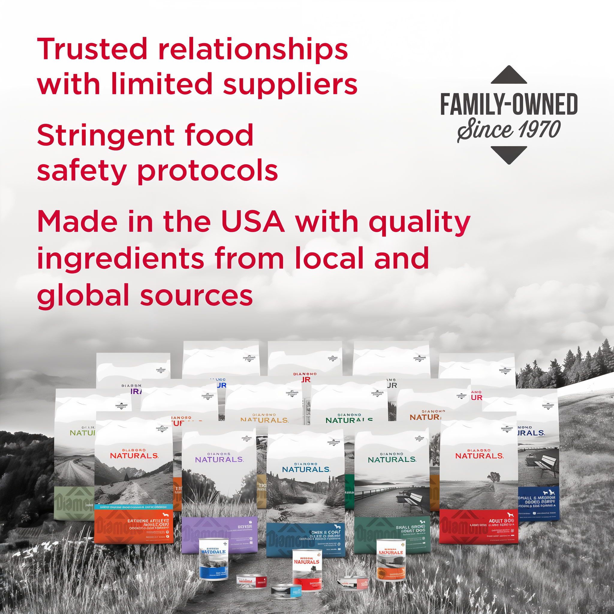 The Diamond Naturals family of dry food products for dogs and cats