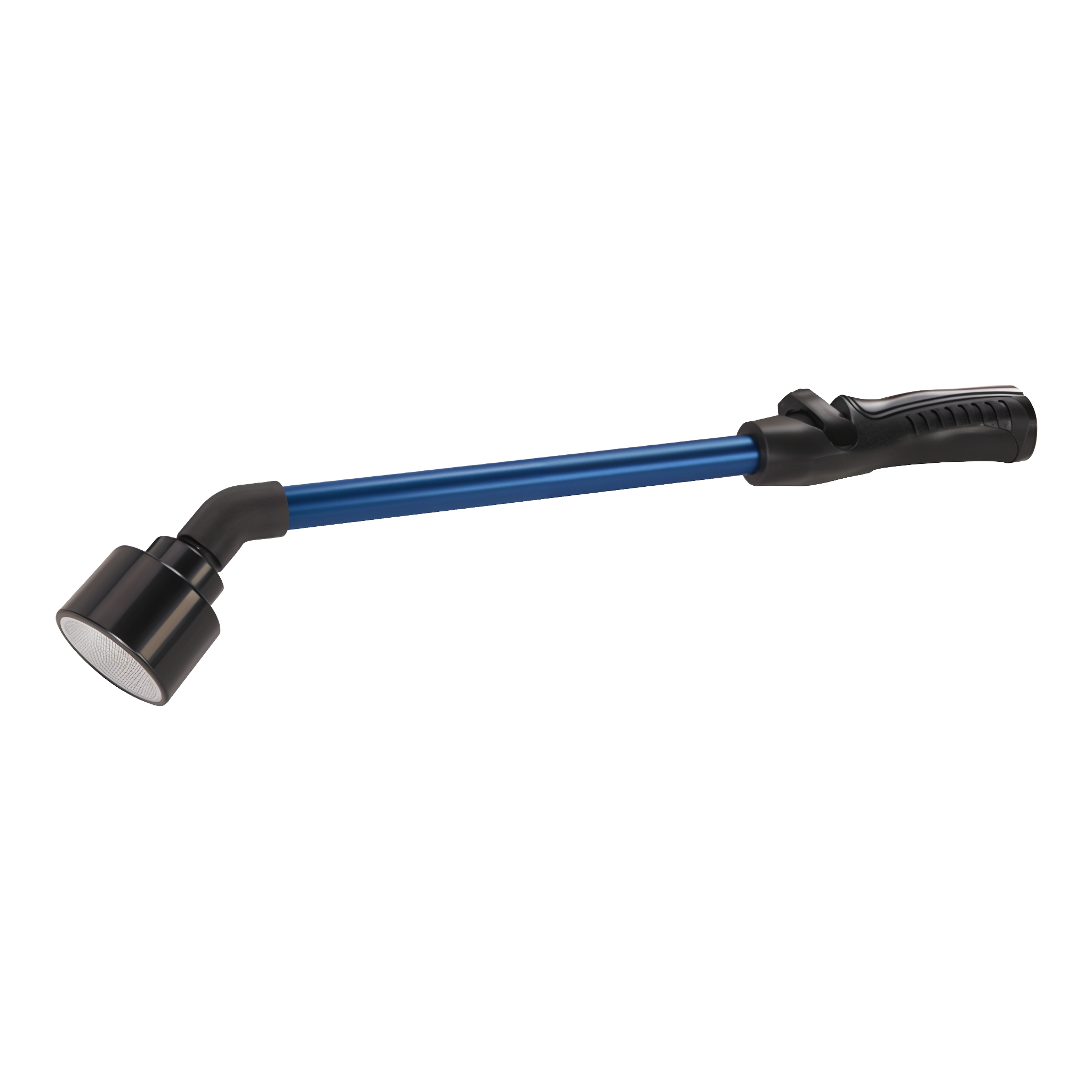 Dramm 16-Inch One Touch Rain Wand in Blue with thumb-operated valve and full-flow shower head