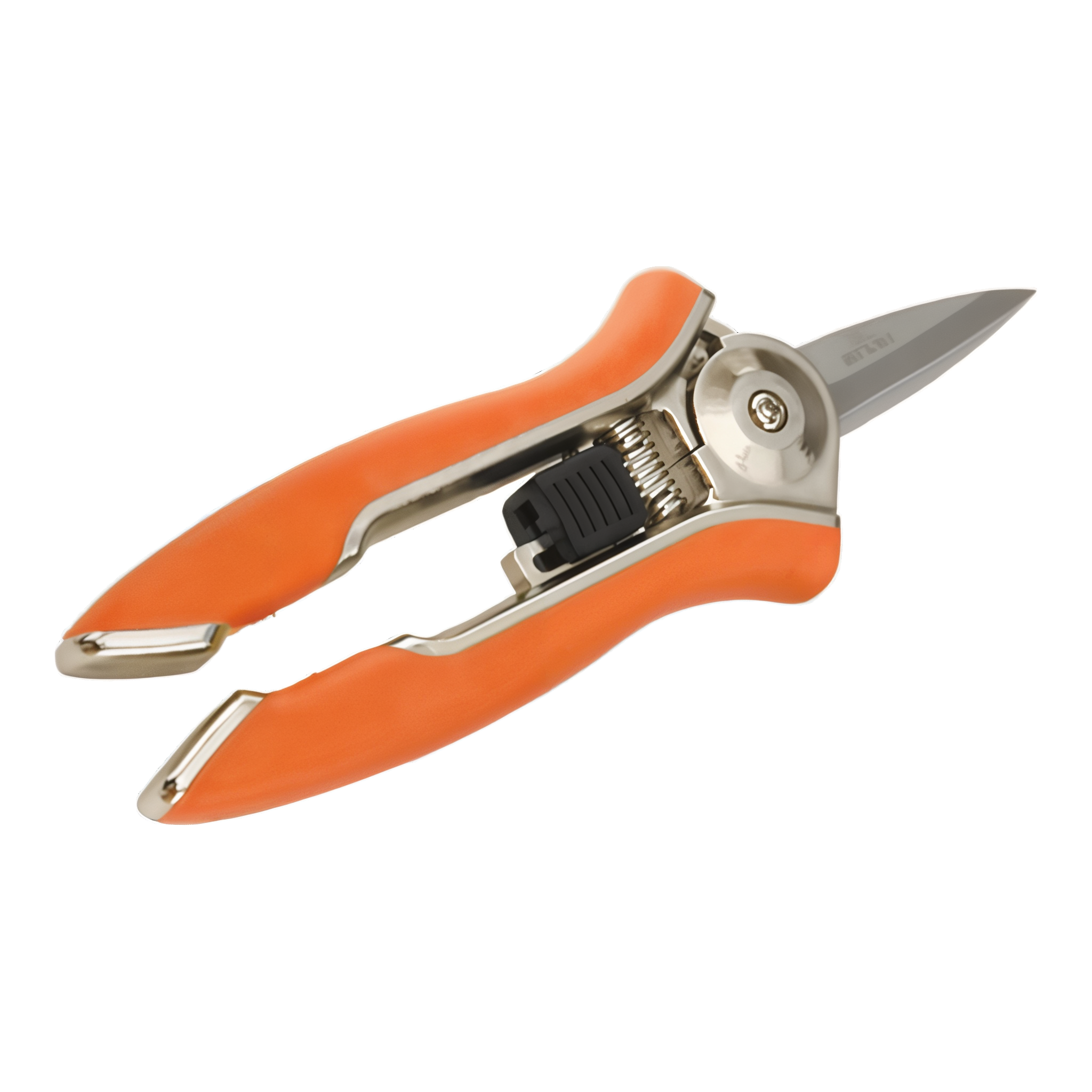 Dramm ColorPoint Compact Shear in Orange with stainless steel fine-tip blades and ergonomic non-slip grip