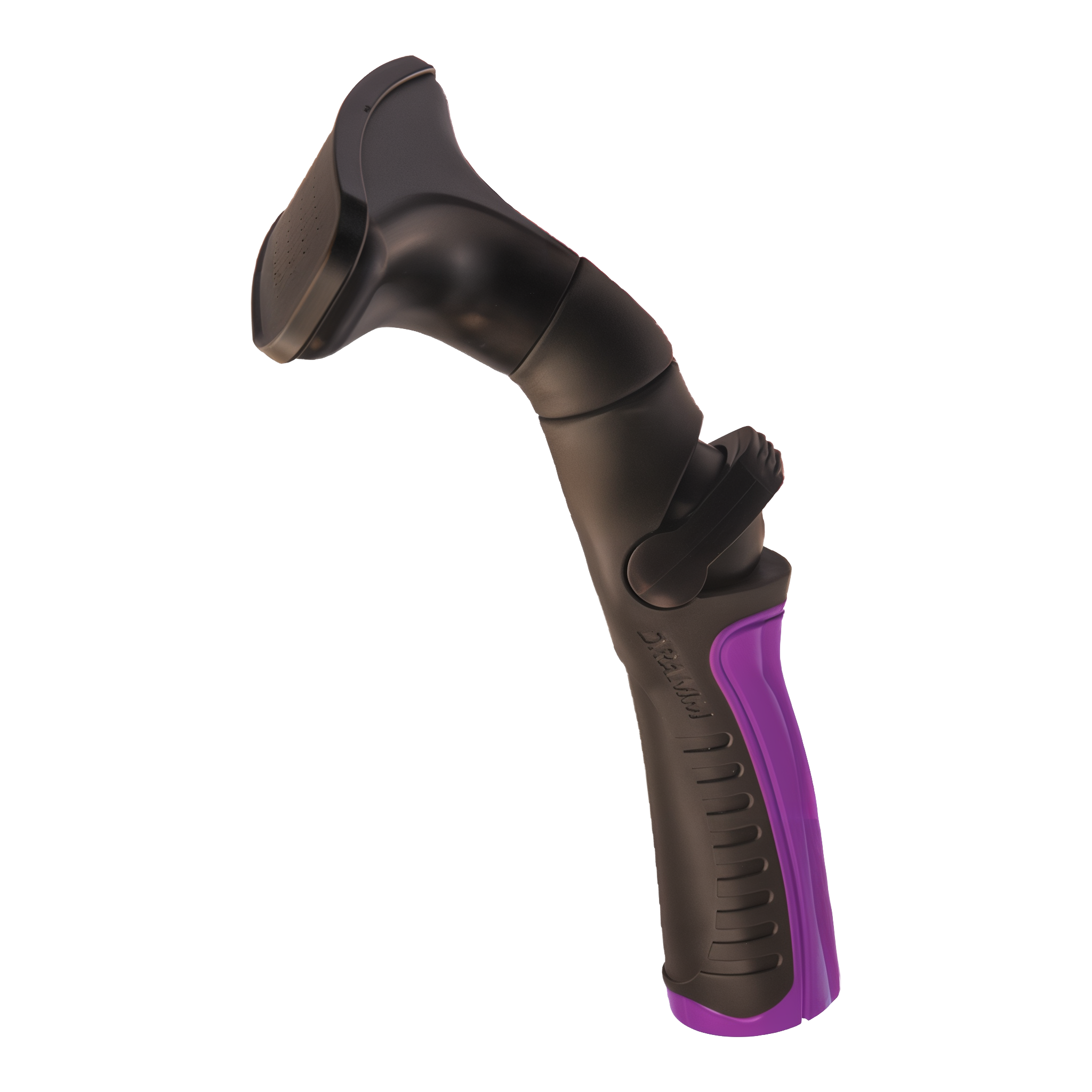 Dramm One Touch Fan Nozzle in Berry with corrosion-proof aluminum head and thumb-valve control