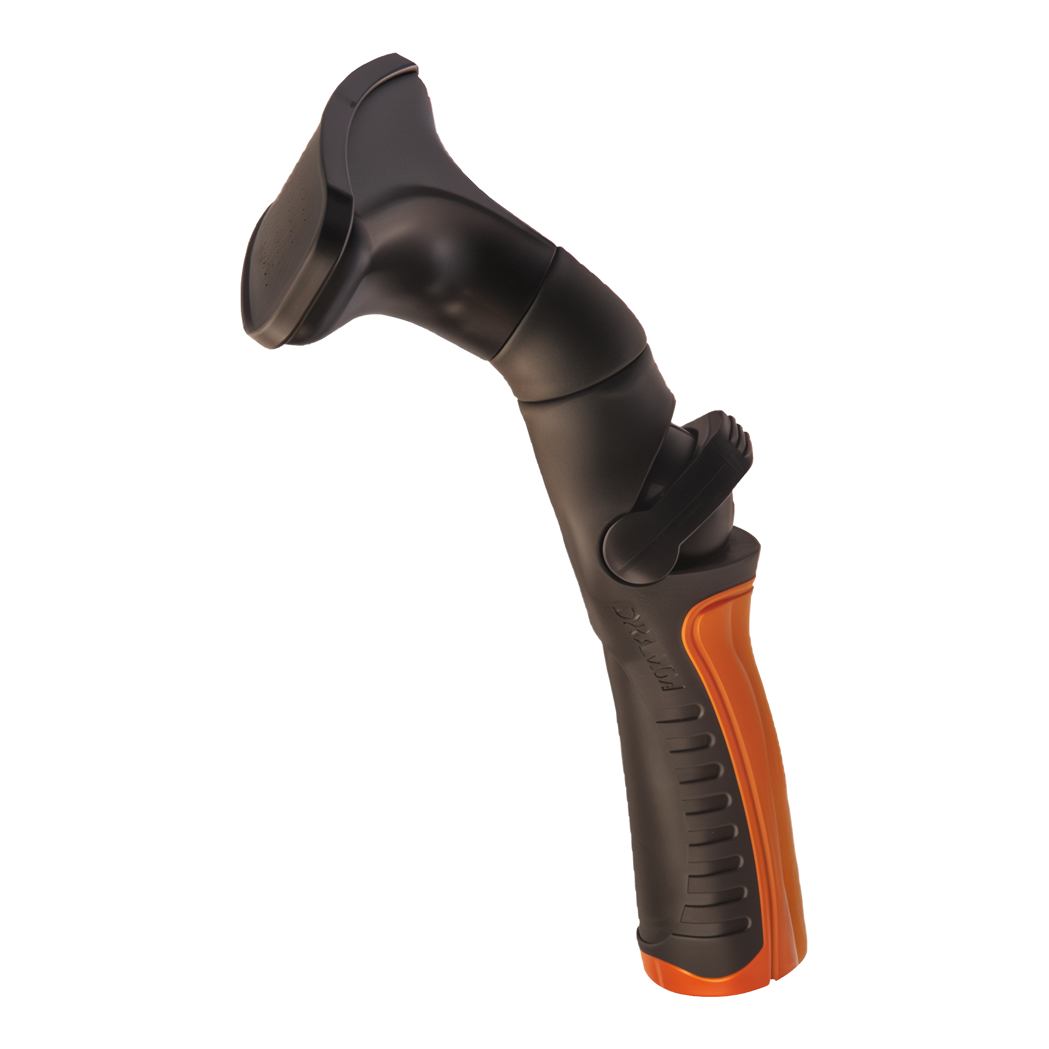 Dramm One Touch Fan Nozzle in Orange with corrosion-proof aluminum head and thumb-valve control