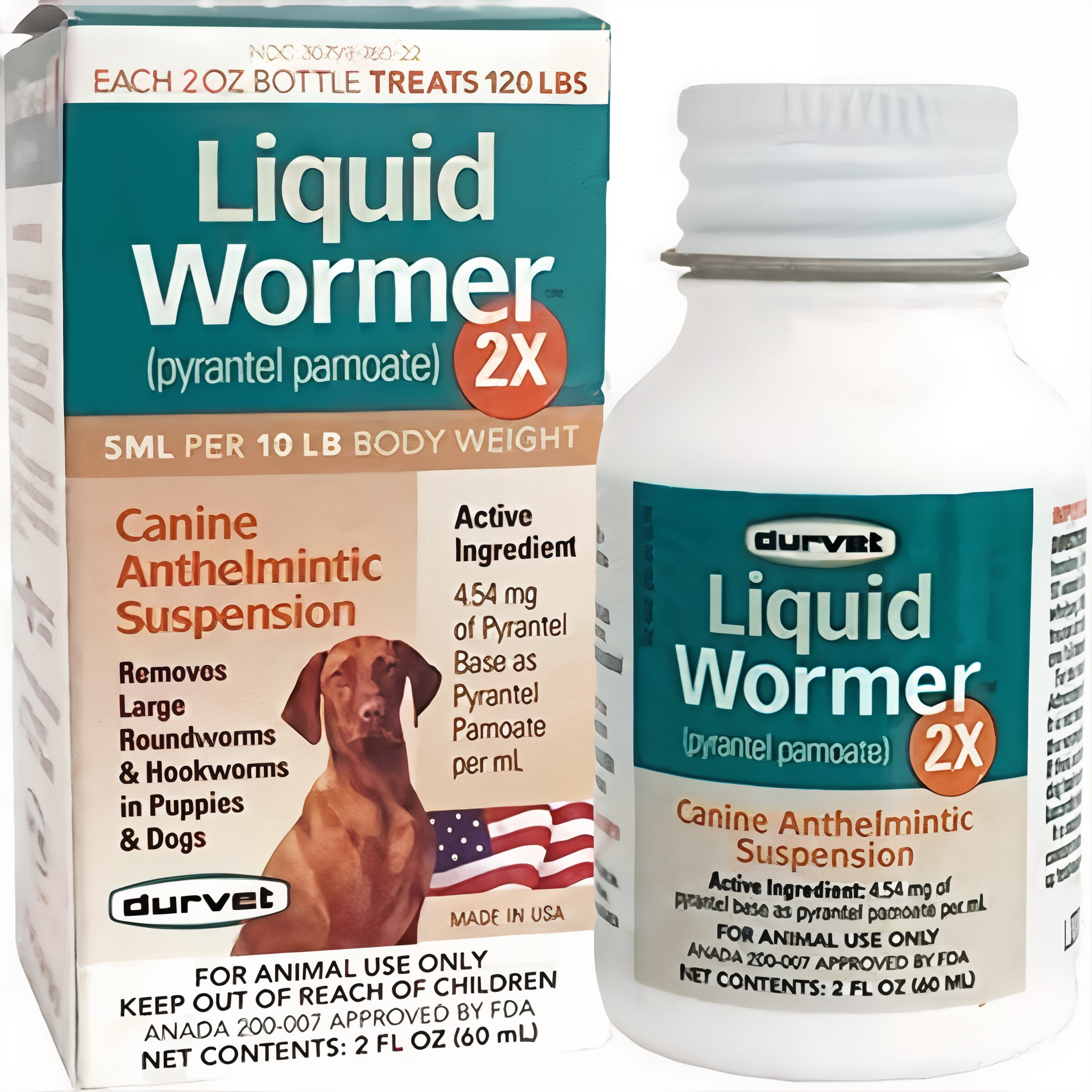 Durvet Liquid Wormer 2x for Puppies and Adult Dogs