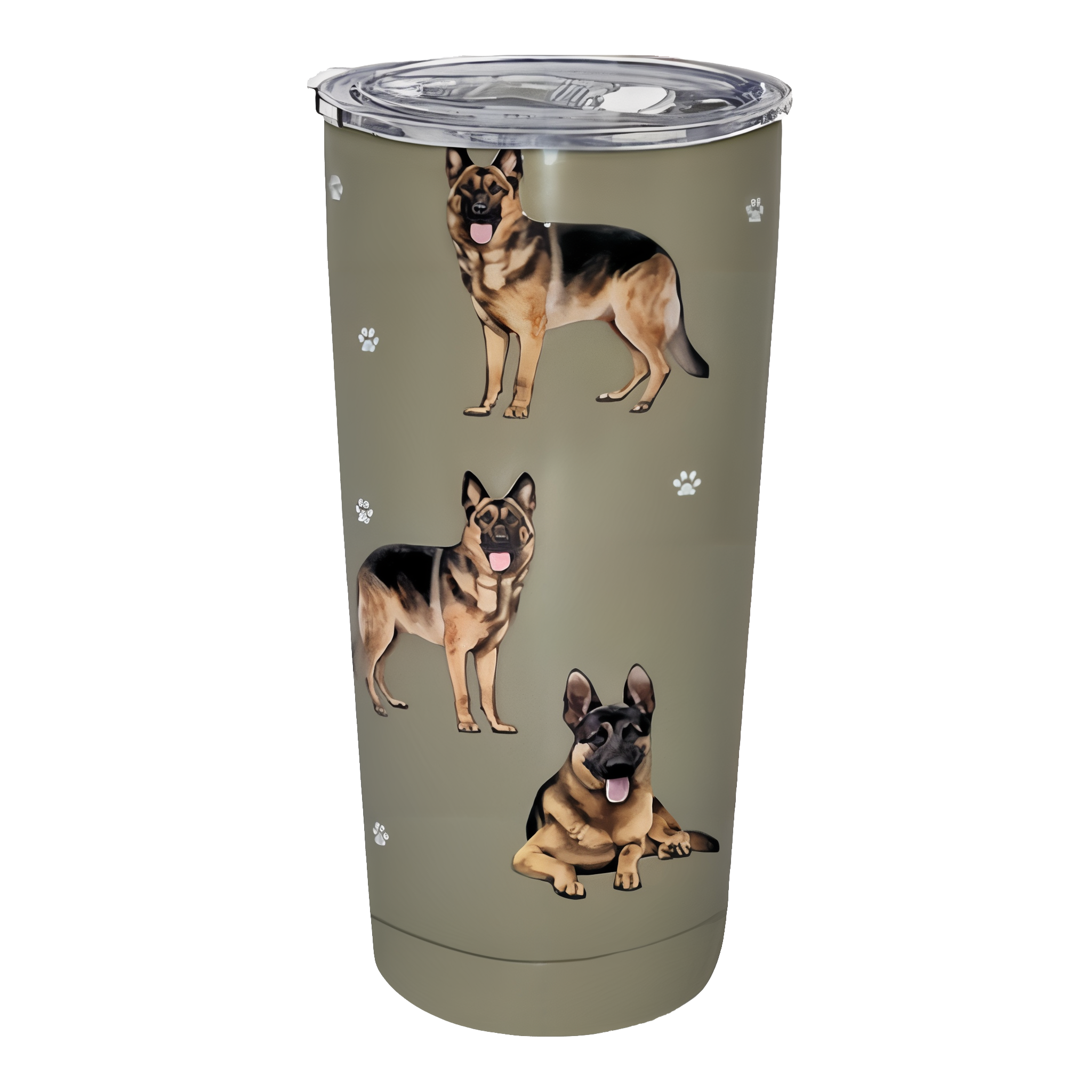 Collections Etc Dog Breed-Specific Double-Wall Insulated Tumbler, German Shepherd design.