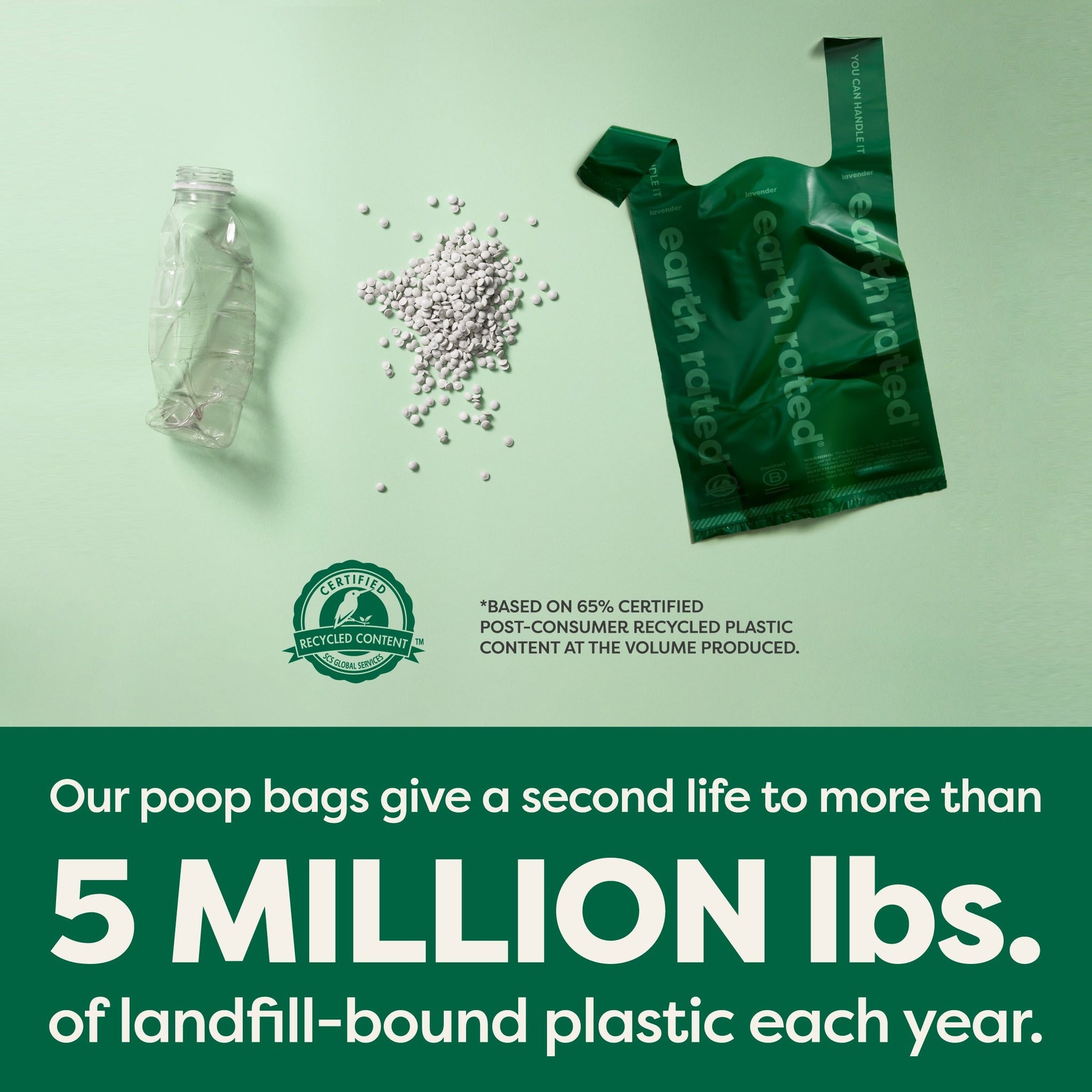 Earth Rated poop bags give a second life to over 5 million pounds of landfill-bound plastic yearly