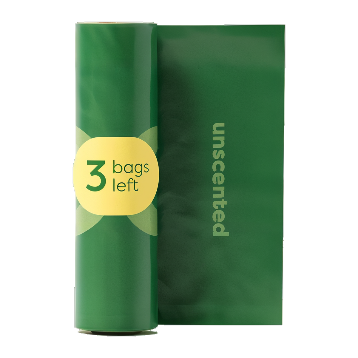 Unscented refill roll with the 3 bags left sticker