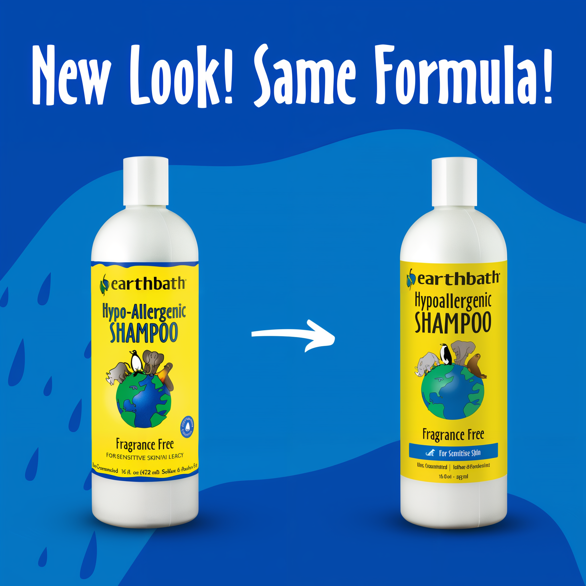 New look same formula packaging update for Earthbath Hypoallergenic Shampoo