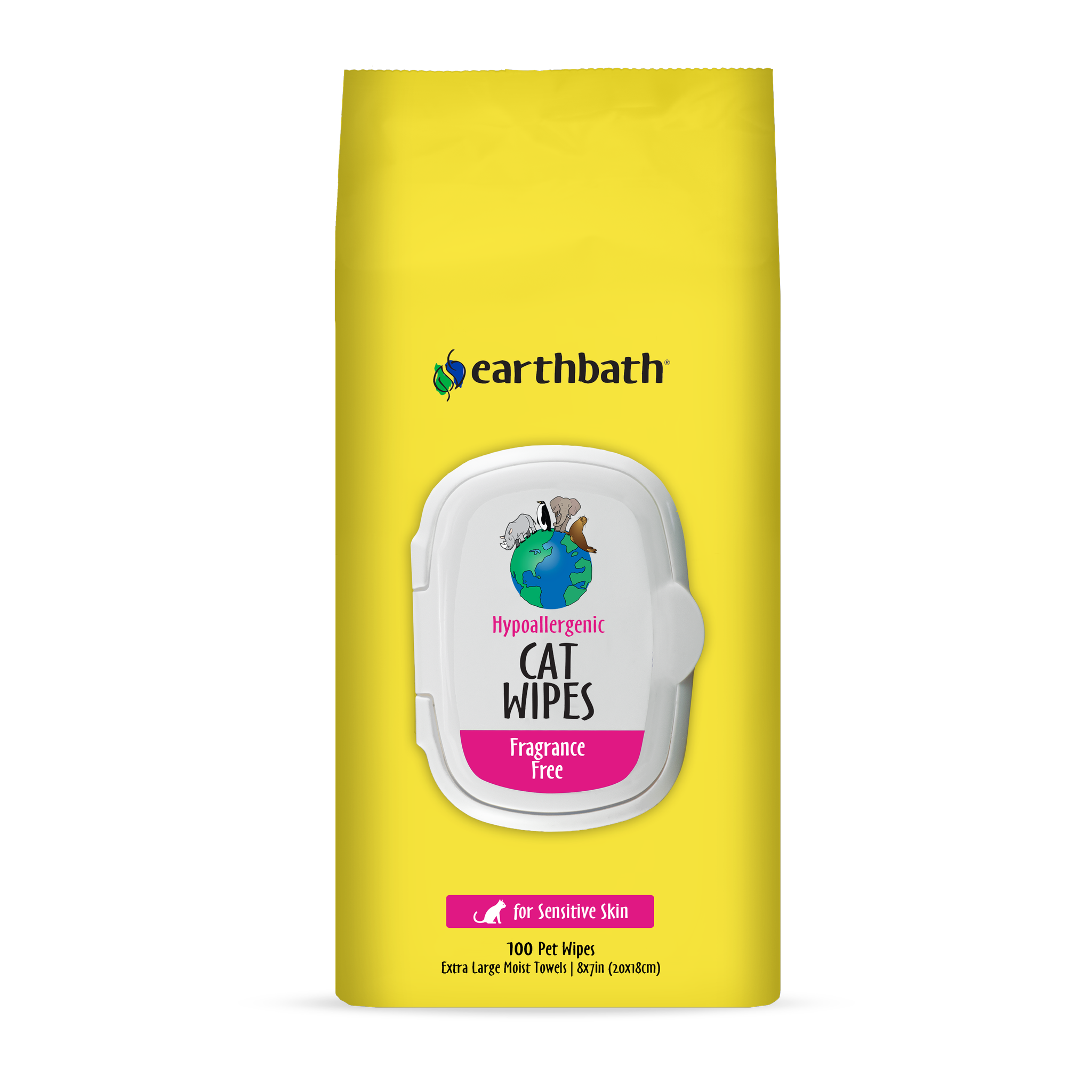 Earthbath Hypoallergenic Cat Wipes 100 ct front
