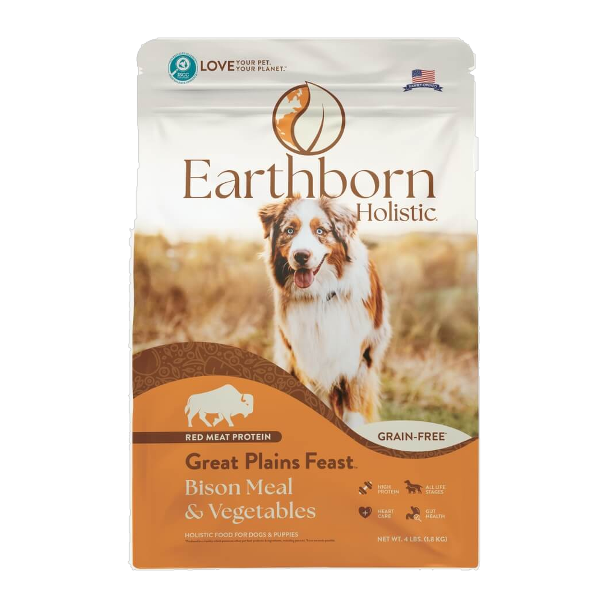 Earthborn Holistic Great Plains Feast grain-free dry dog food bag front