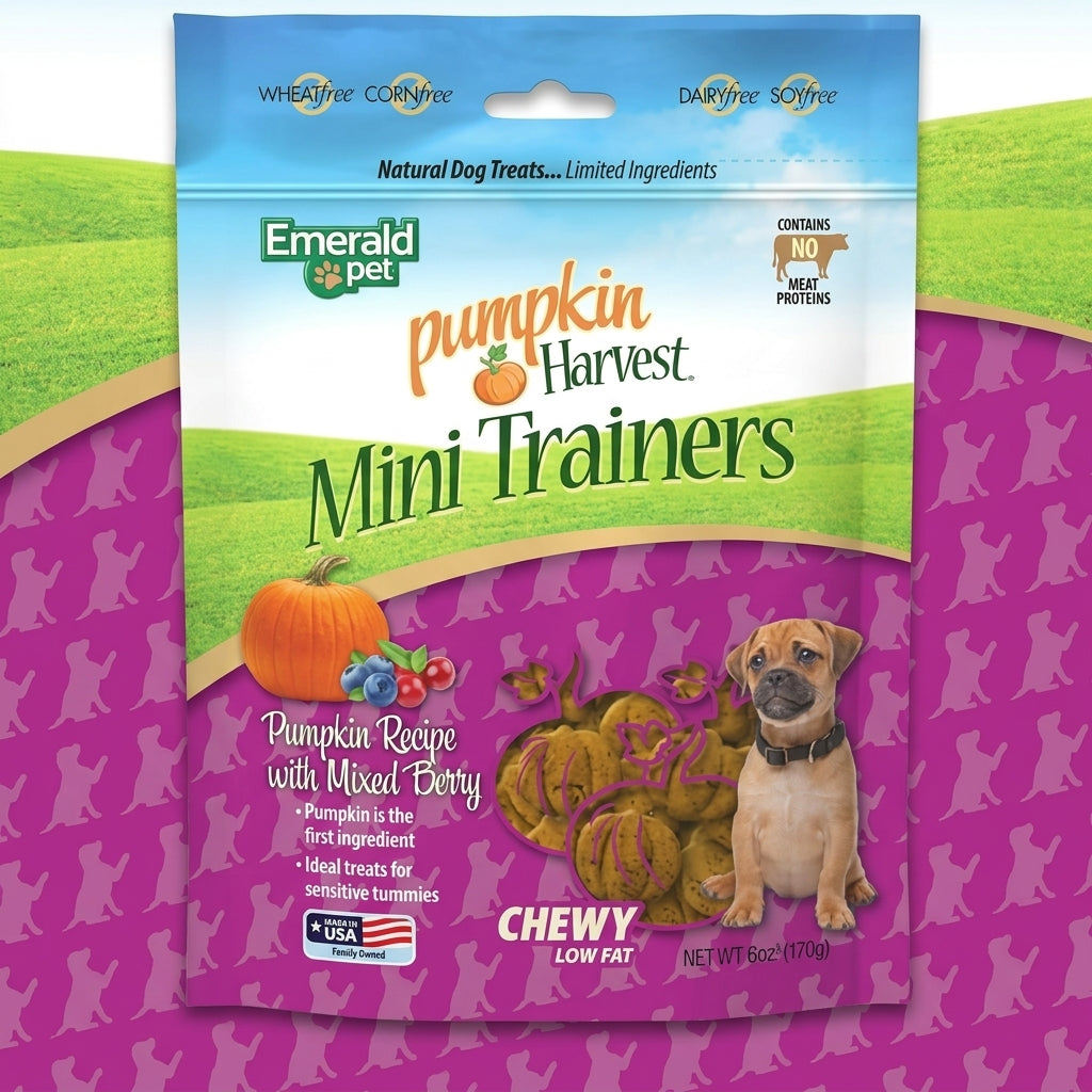 Emerald Pet Pumpkin Harvest Mini Trainers with Mixed Berries Chewy Dog Treats