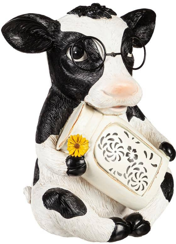Resin Solar Animal Garden Statue With Glasses