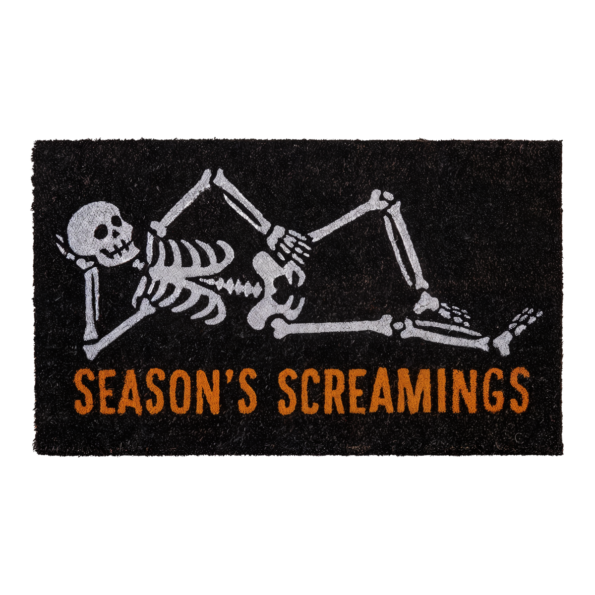 Evergreen Skeleton Season's Screamings Coir Mat -- front view