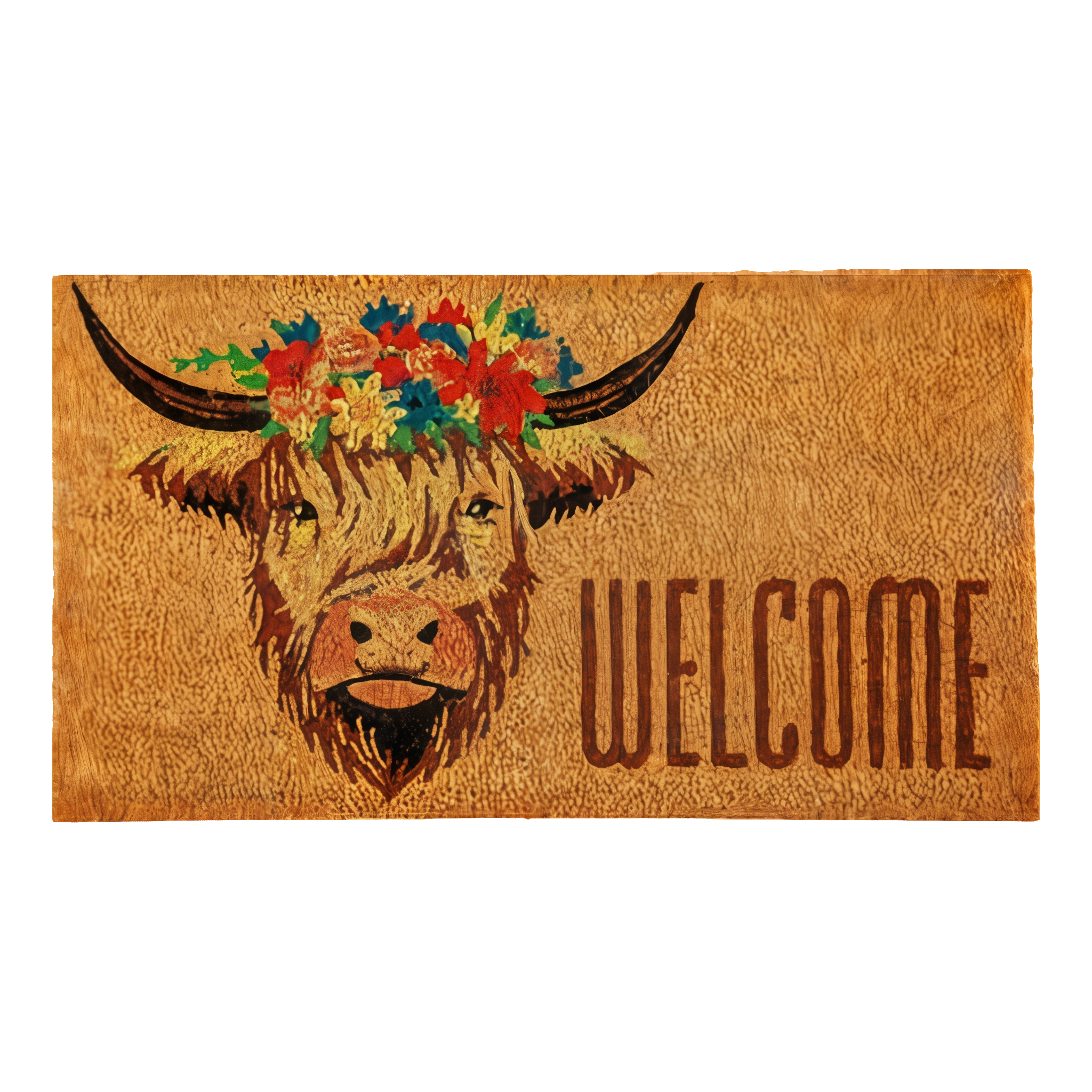 Highland Cow Welcome Coir Mat