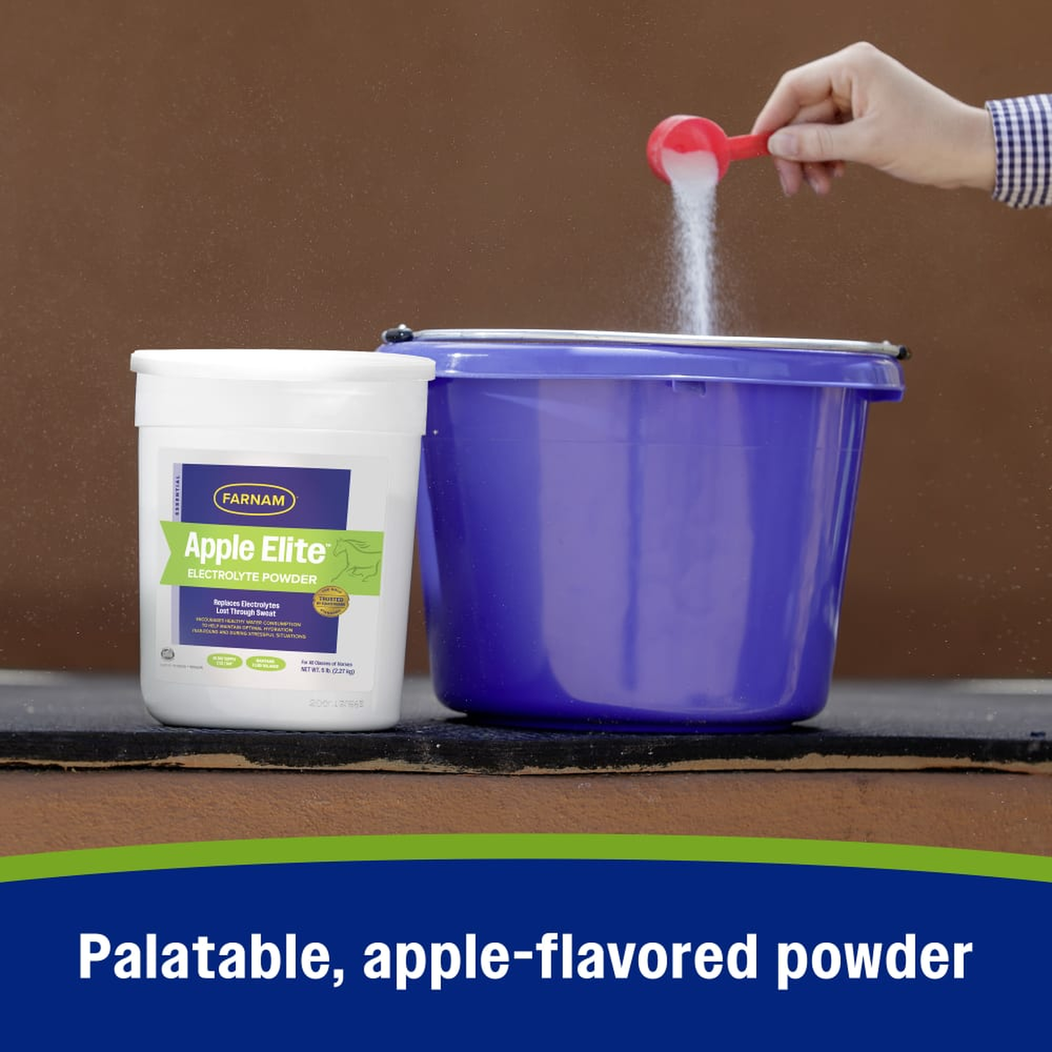 Palatable, apple flavored powder