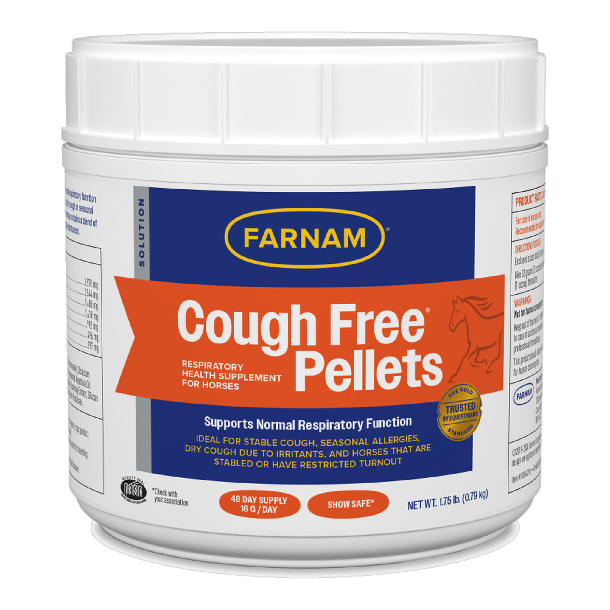 Farnam Cough Free Pellets Respiratory Health Supplement front of package