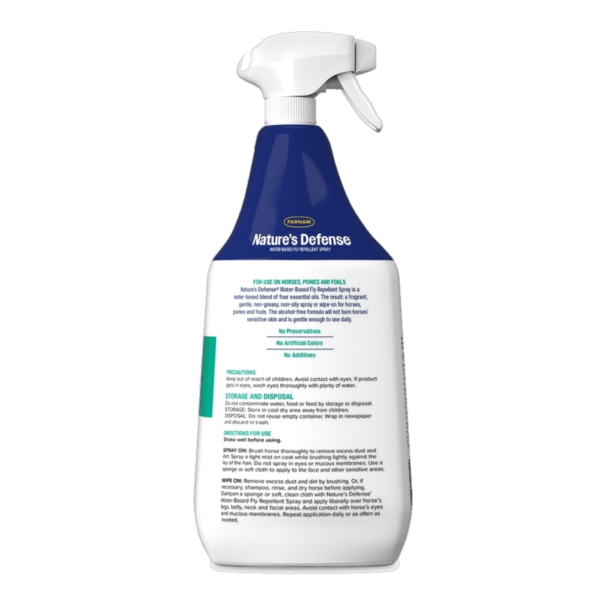 Farnam Nature's Defense Water-Based Insect Repellent back of package label