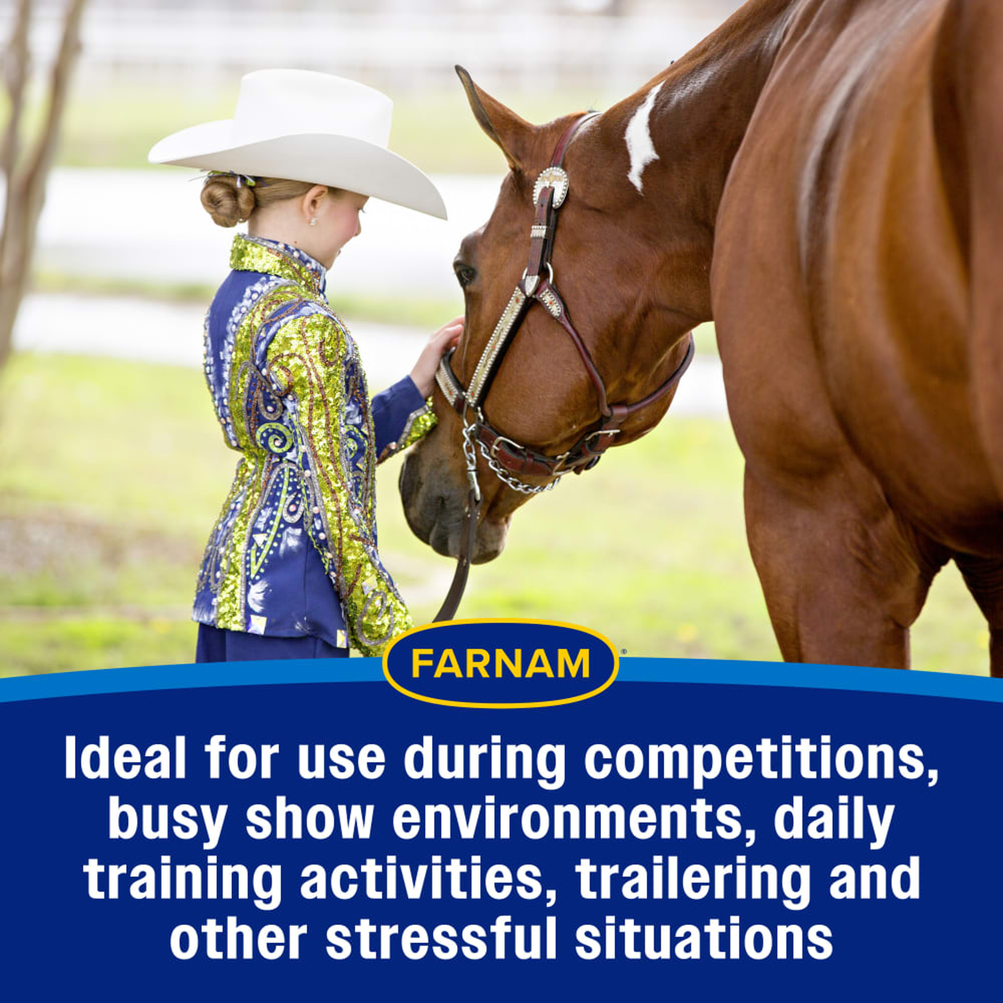 Ideal to use for competitions, busy shows, daily training, trailering & other stressful situations