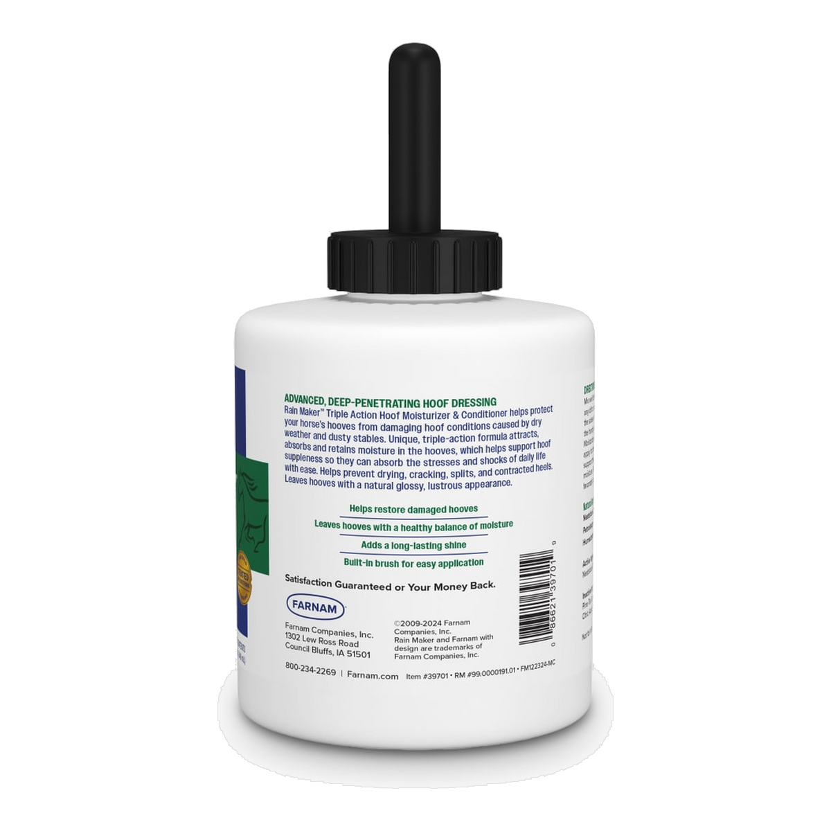 Farnam Rain Maker Triple Action Hoof Moisturizer back of package label (2)