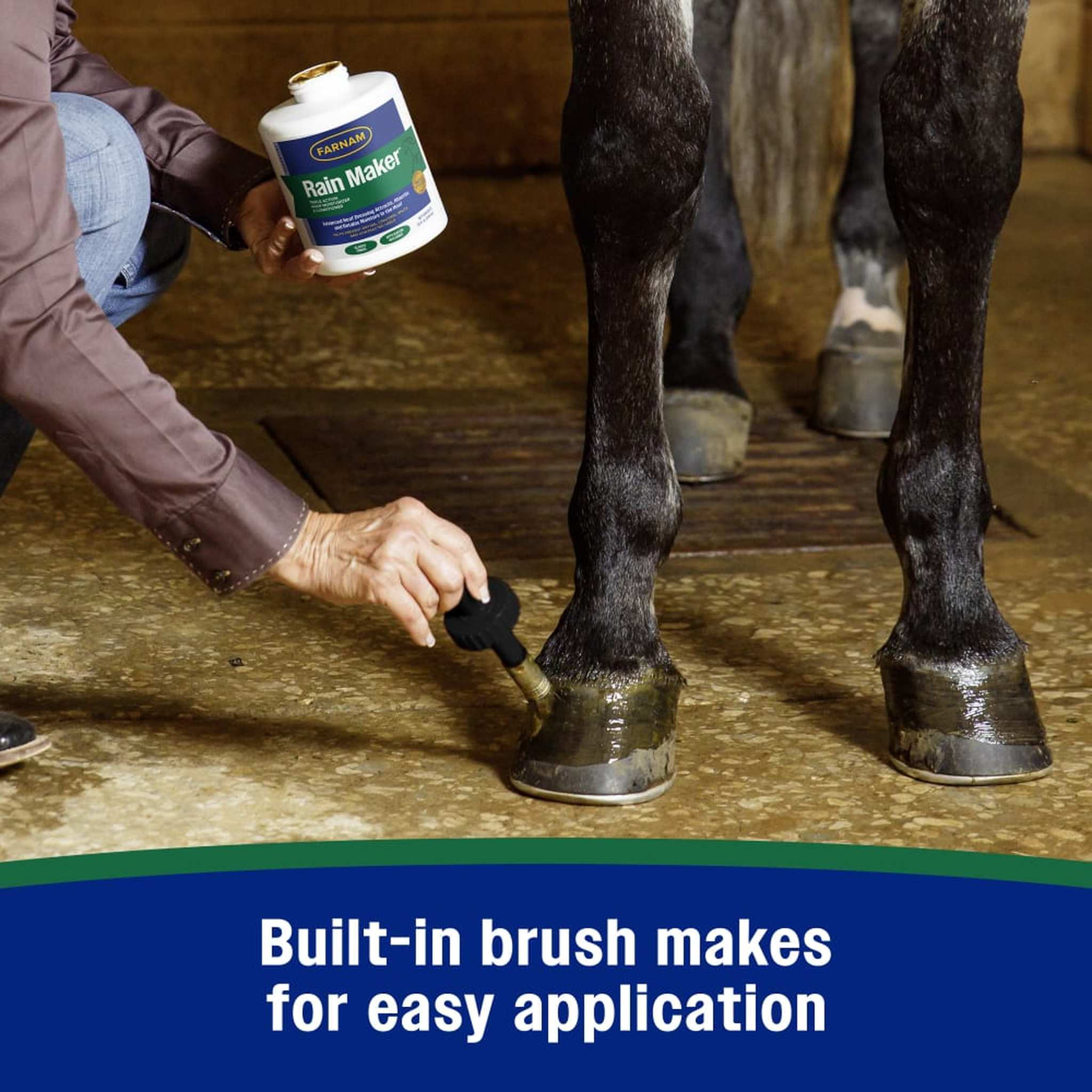 Farnam Rain Maker Triple Action Hoof Moisturizer - Built in brush makes for easy application
