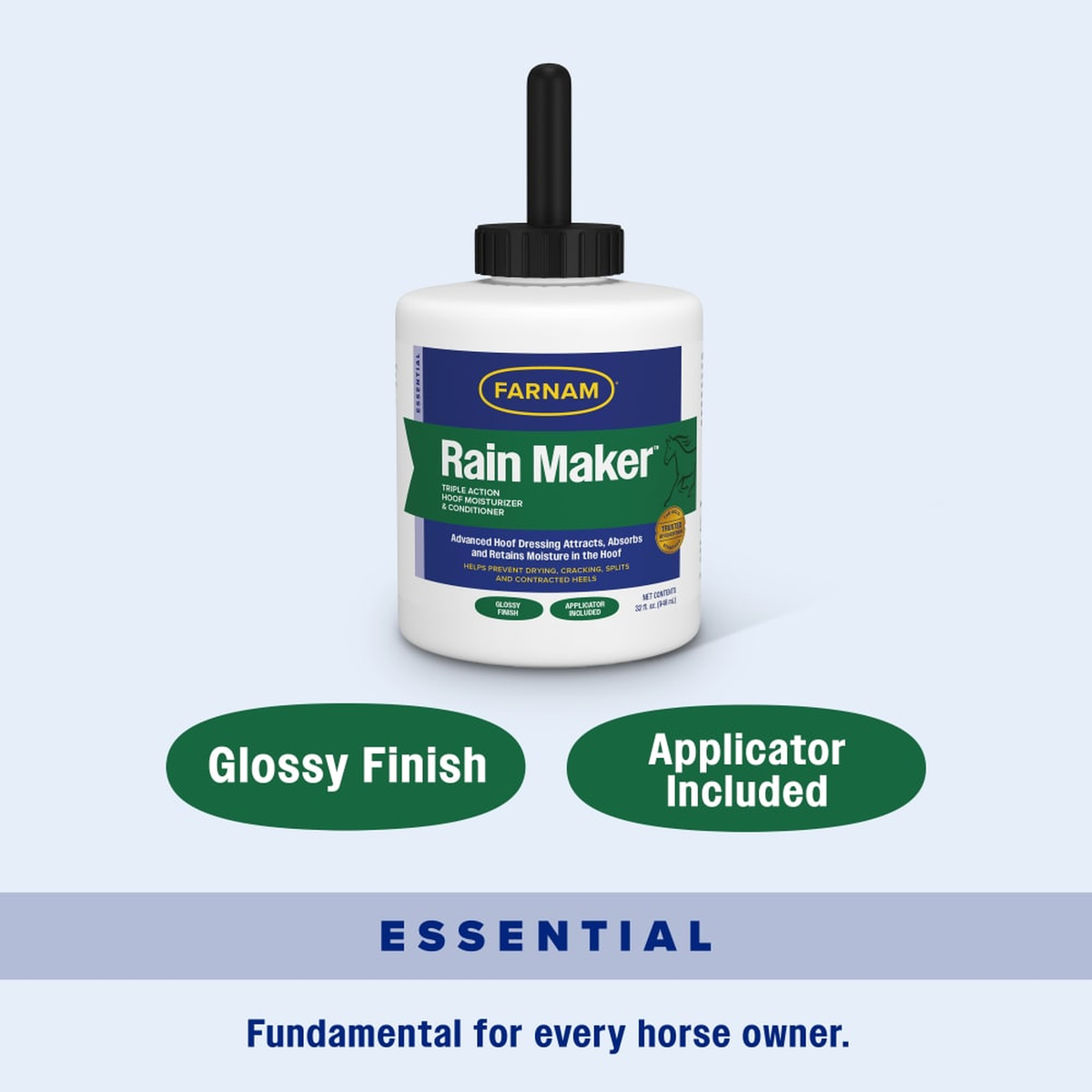 Farnam Rain Maker Triple Action Hoof Moisturizer - Glossy finish Applicator included