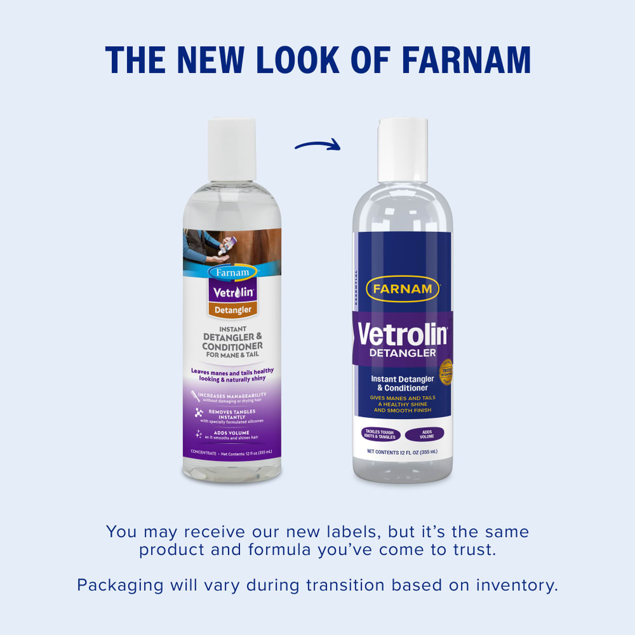 Farnam Vetrolin Detangler Concentrate - The new look of Farnam packaging may vary during transition