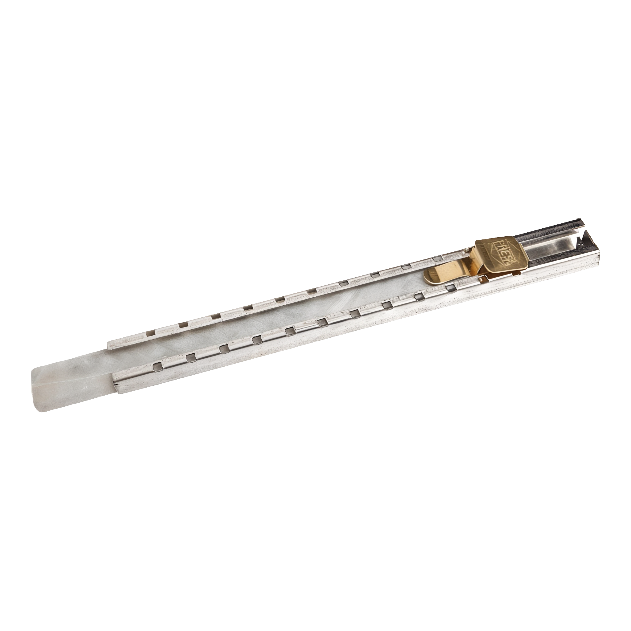 Forney Soapstone Holder Flat Steel - brass advance trigger detail