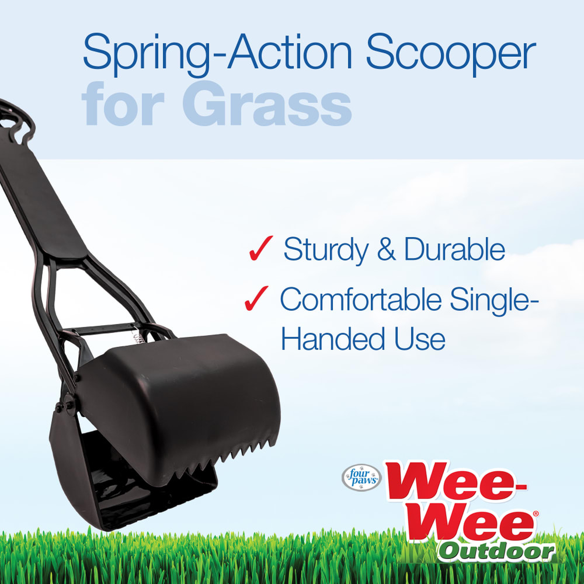 Four Paws Allen's Spring Action Scooper for Small Dogs Wee-Wee Outdoor spring action scooper for grass benefits
