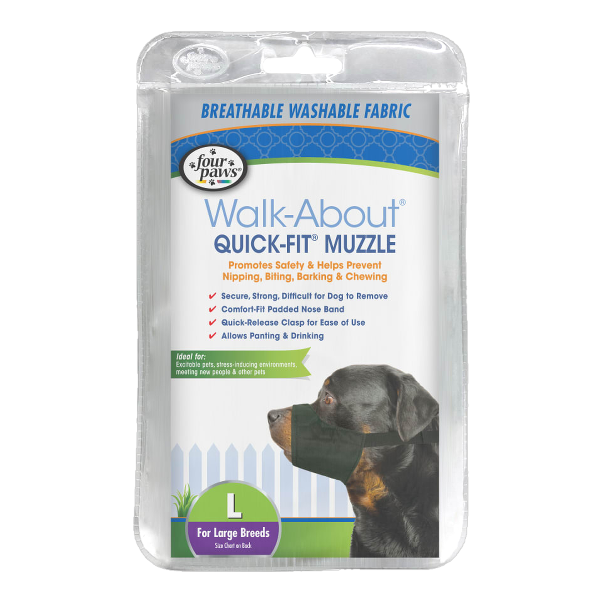Four Paws Walk-About Quick-Fit Dog Muzzle package front