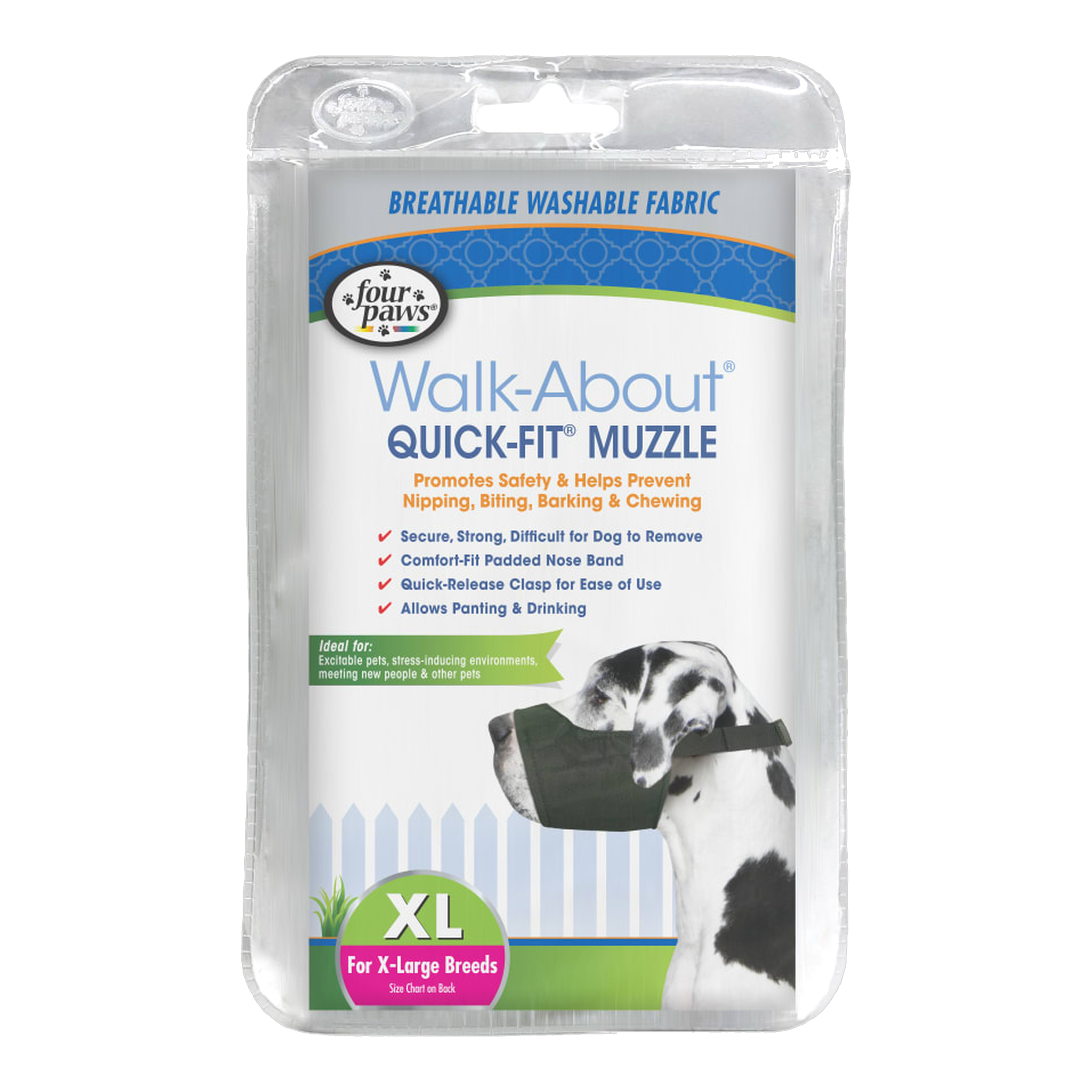 Four Paws Walk-About Quick-Fit Dog Muzzle package front