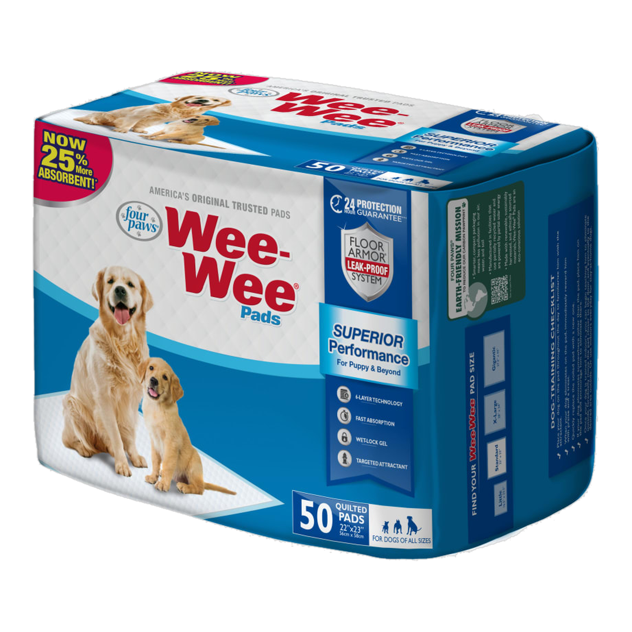 Four Paws Wee-Wee Dog Pee Pads box side