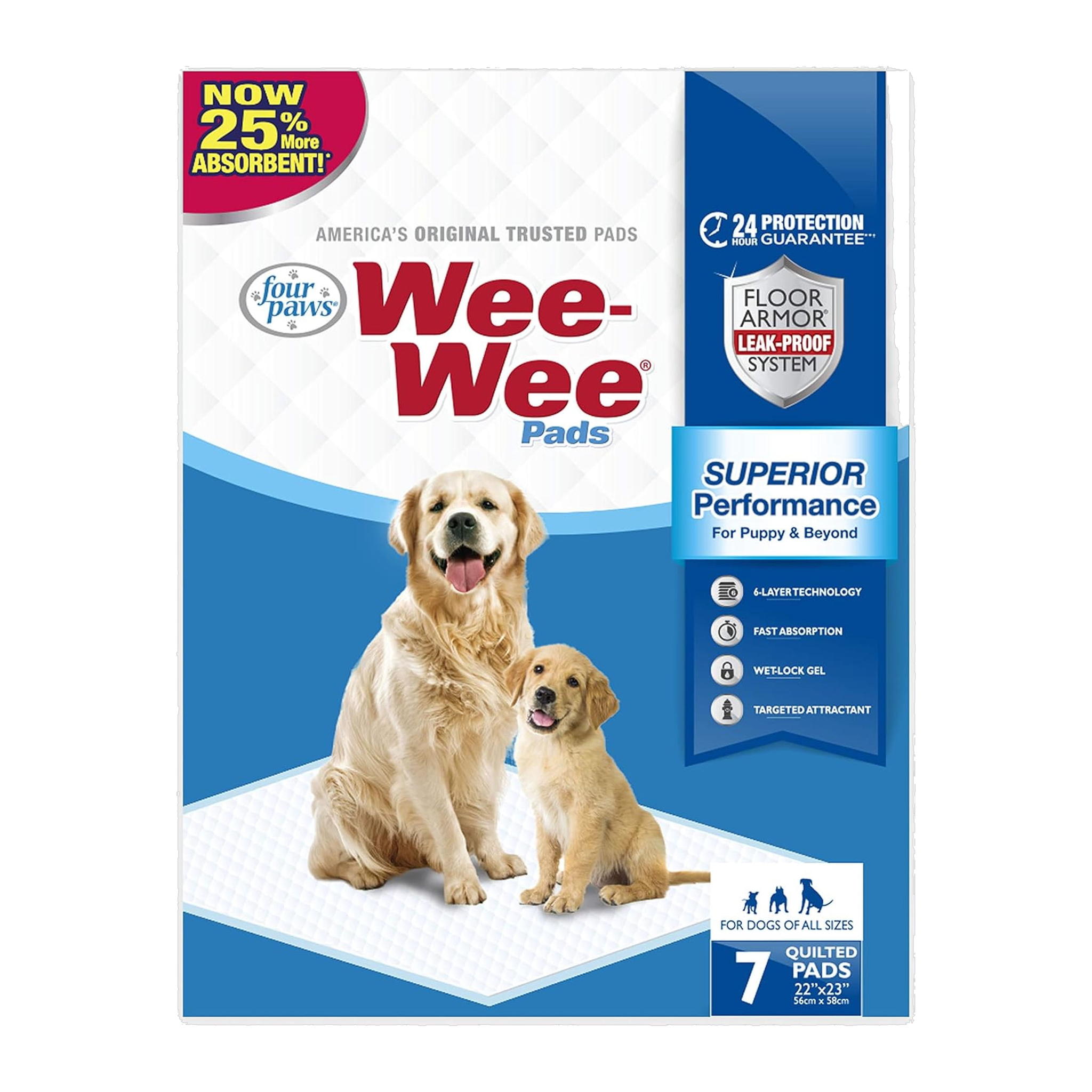 Four Paws Wee-Wee Superior Performance Dog Pee Pads package front