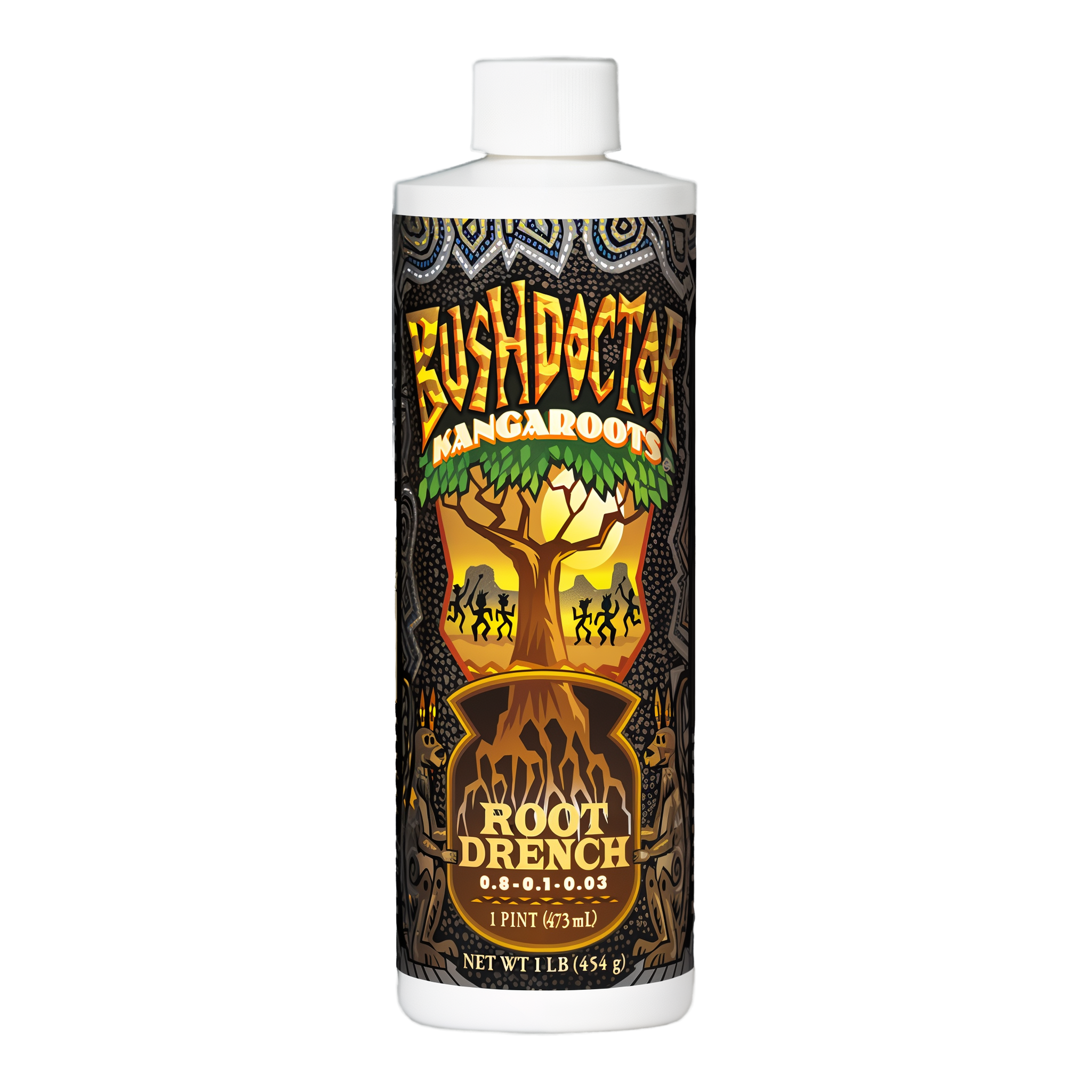 FoxFarm Bush Doctor Kangaroots Root Drench Inoculant 0.8-0.1-0.03 1 pint bottle, liquid microbial root stimulator for soil and hydroponics