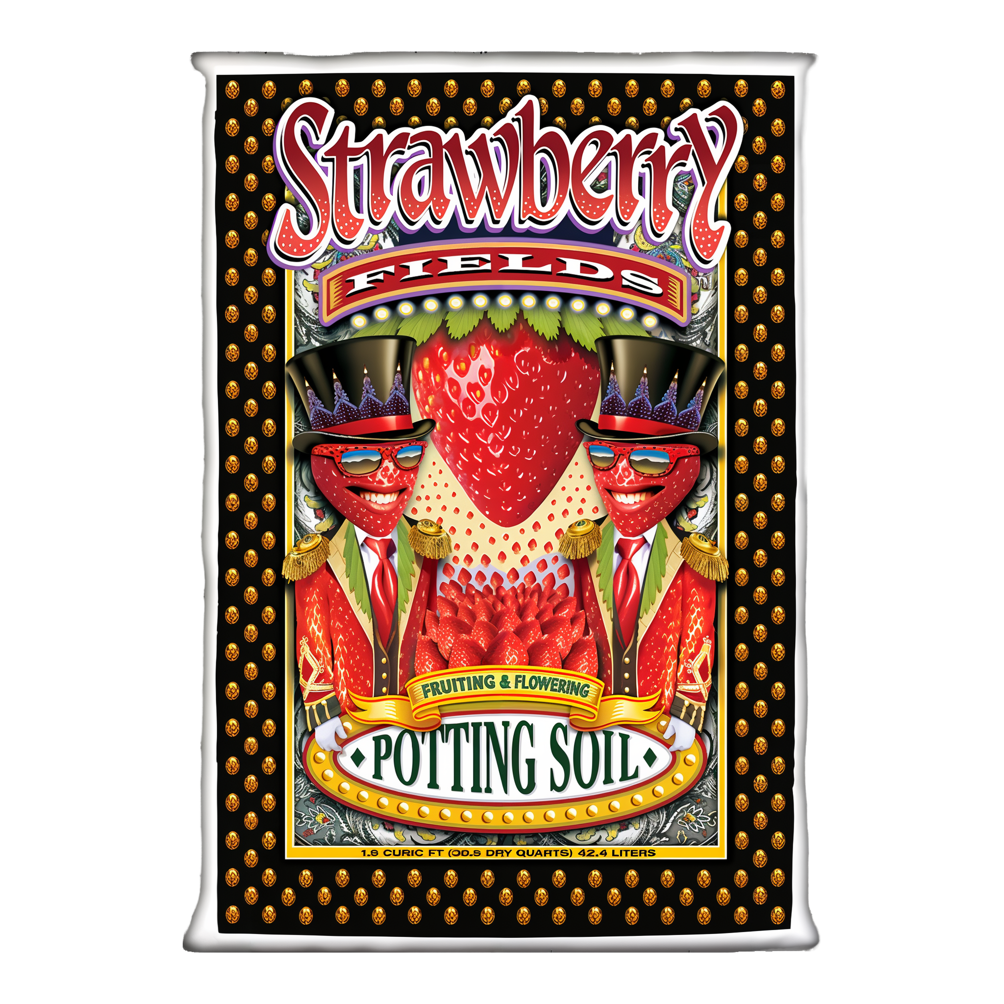 FoxFarm Strawberry Fields Fruiting & Flowering Potting Soil 1.5 cubic foot bag, light pH-balanced growing mix with earthworm castings, bat guano and mycorrhizae