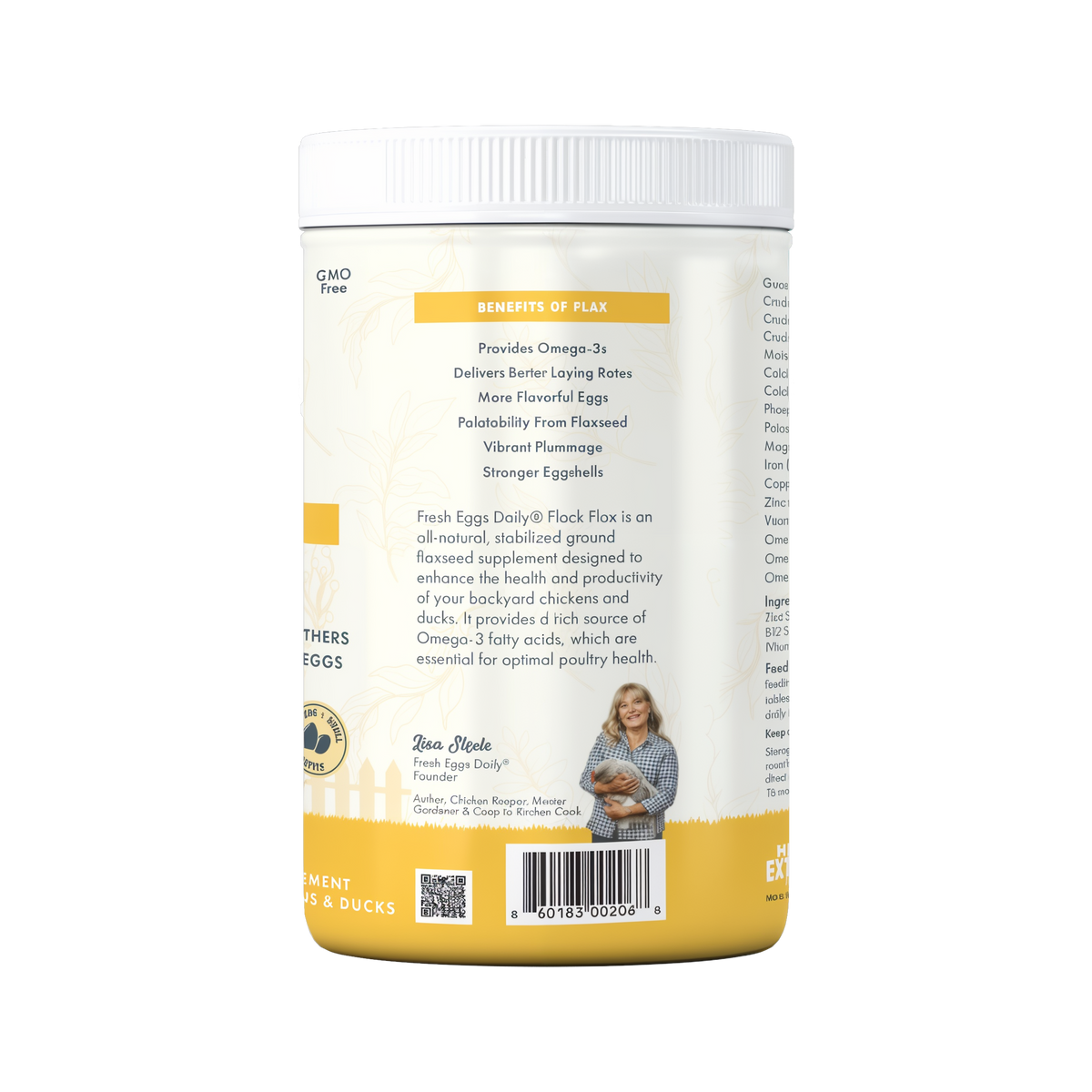 Fresh Eggs Daily Flock Flax Chicken & Duck Feed Supplement 16 oz -- packshot transparent