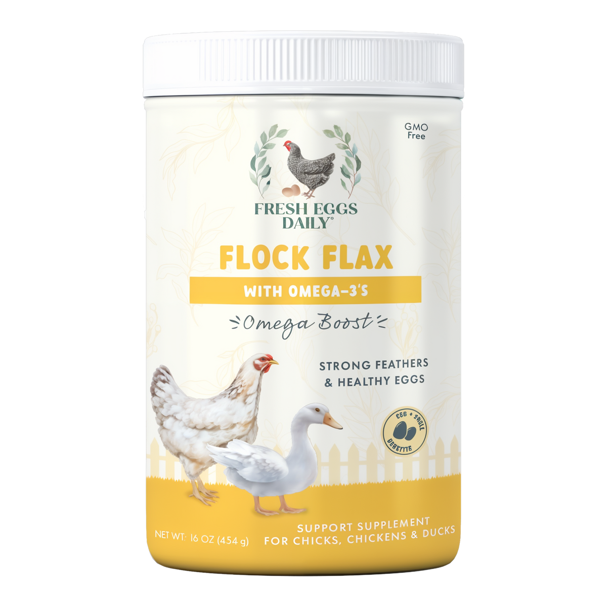 Fresh Eggs Daily Flock Flax Chicken & Duck Feed Supplement 16 oz -- product image