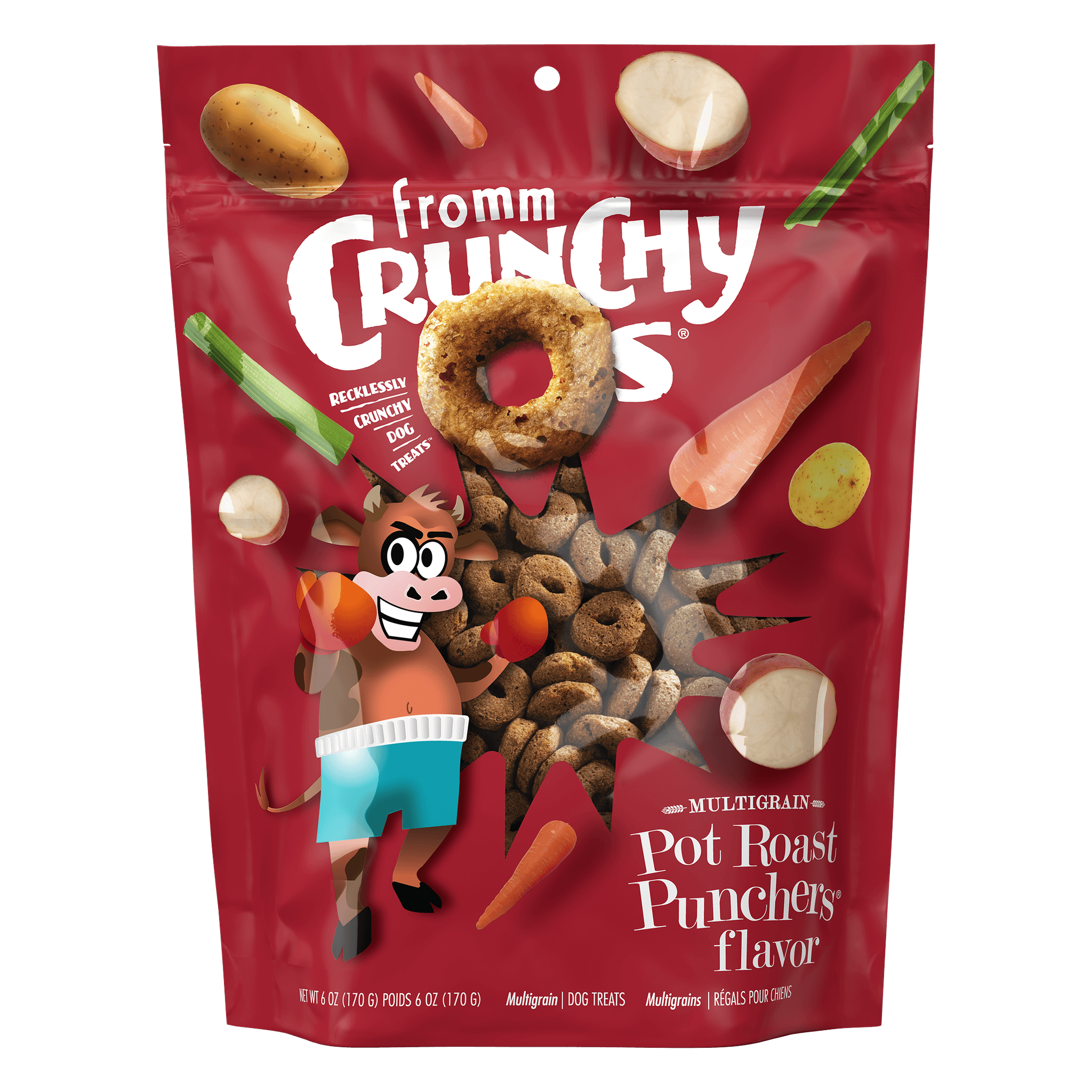 Fromm Crunchy O's Pot Roast Punchers Flavor Dog Treats bag