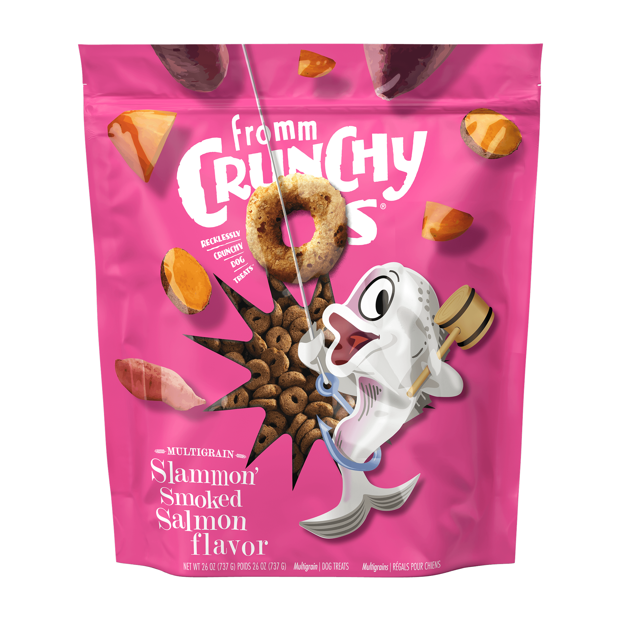 Fromm Crunchy O's Slammon' Smoked Salmon Flavor Dog Treats bag