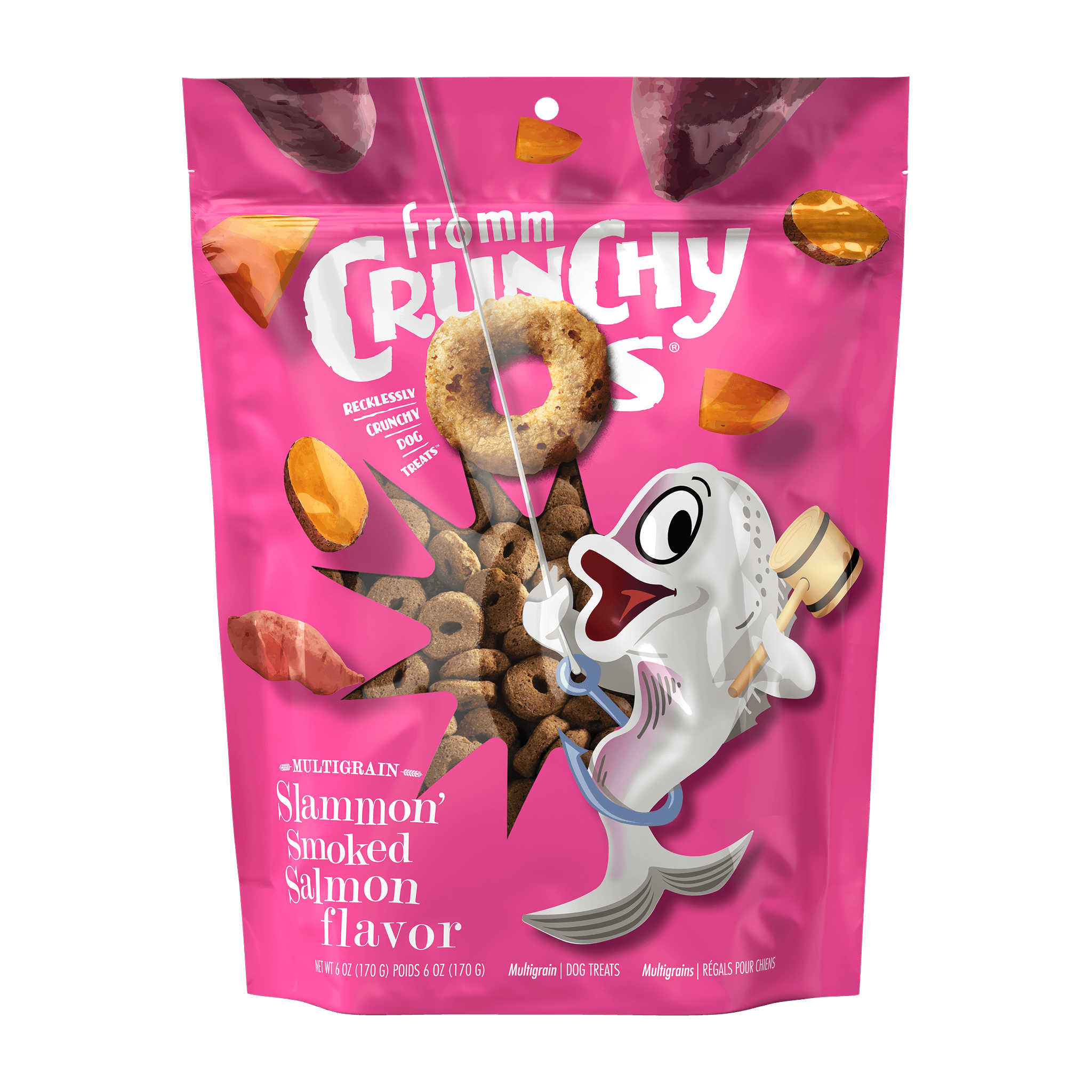 Fromm Crunchy O's Slammon' Smoked Salmon Flavor Dog Treats bag